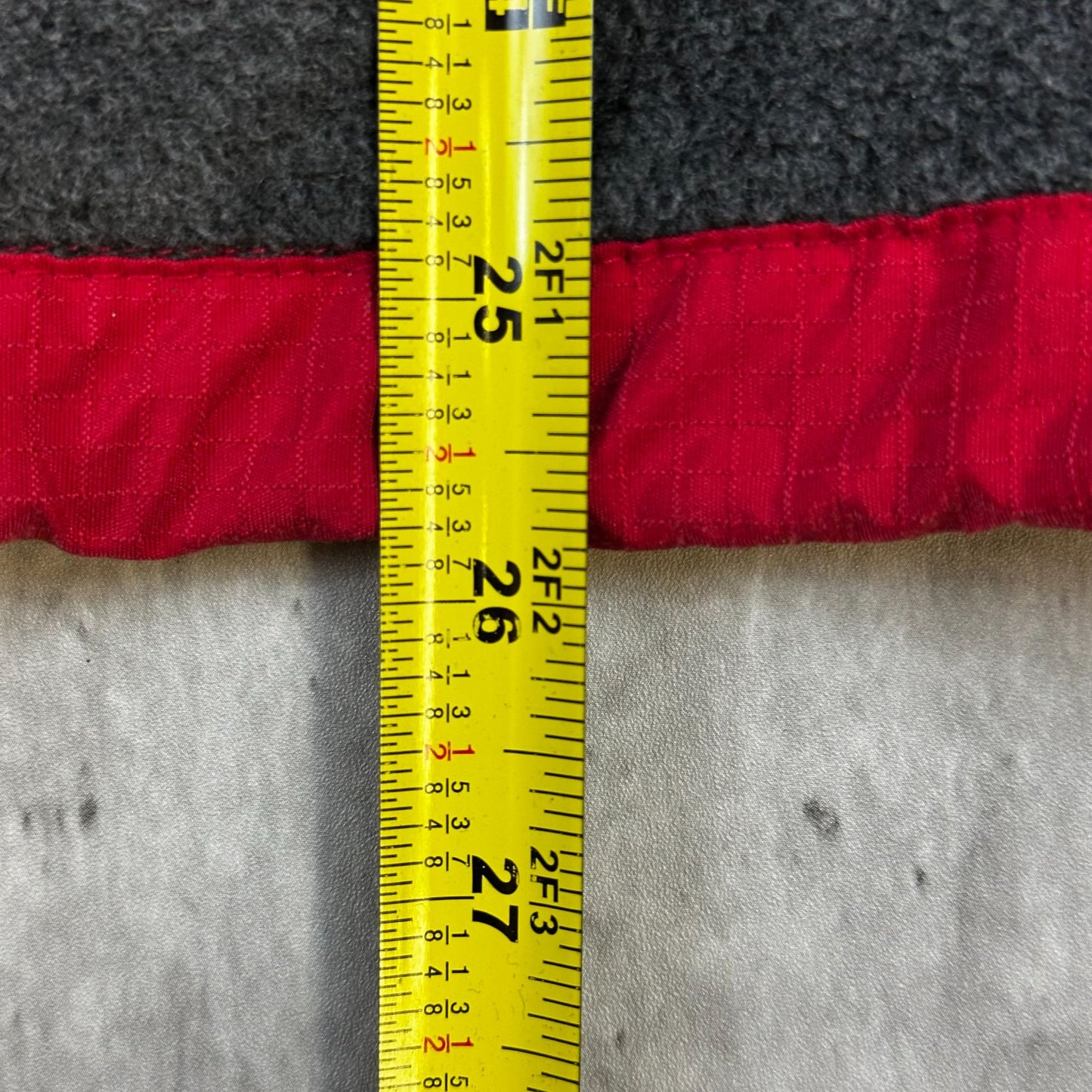 Tommy Hilfiger Mens Outdoor Fleece Jacket Gray/Red Size L