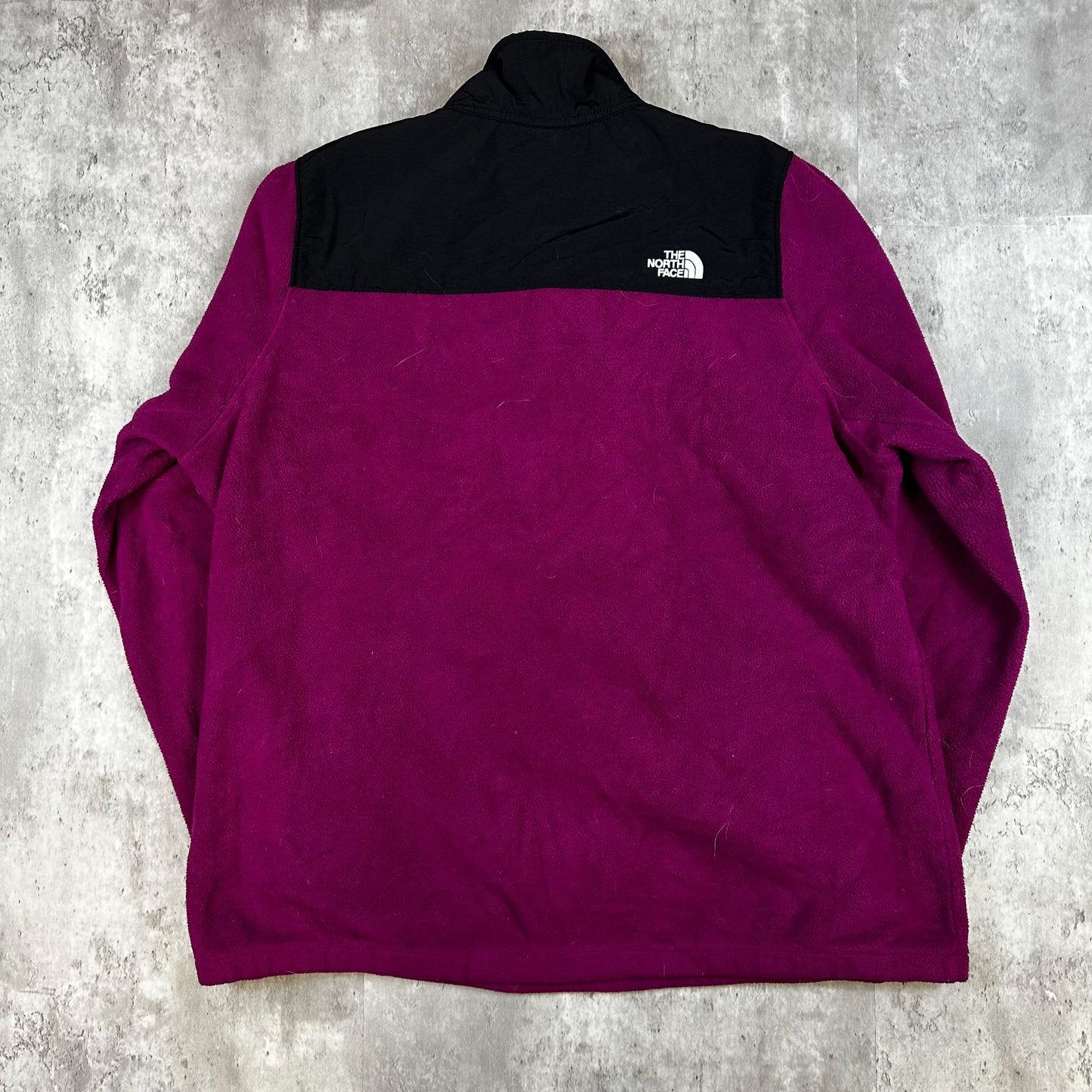The North Face Womens XL Black & Purple Fleece Quarter-Zip Pullover Jacket
