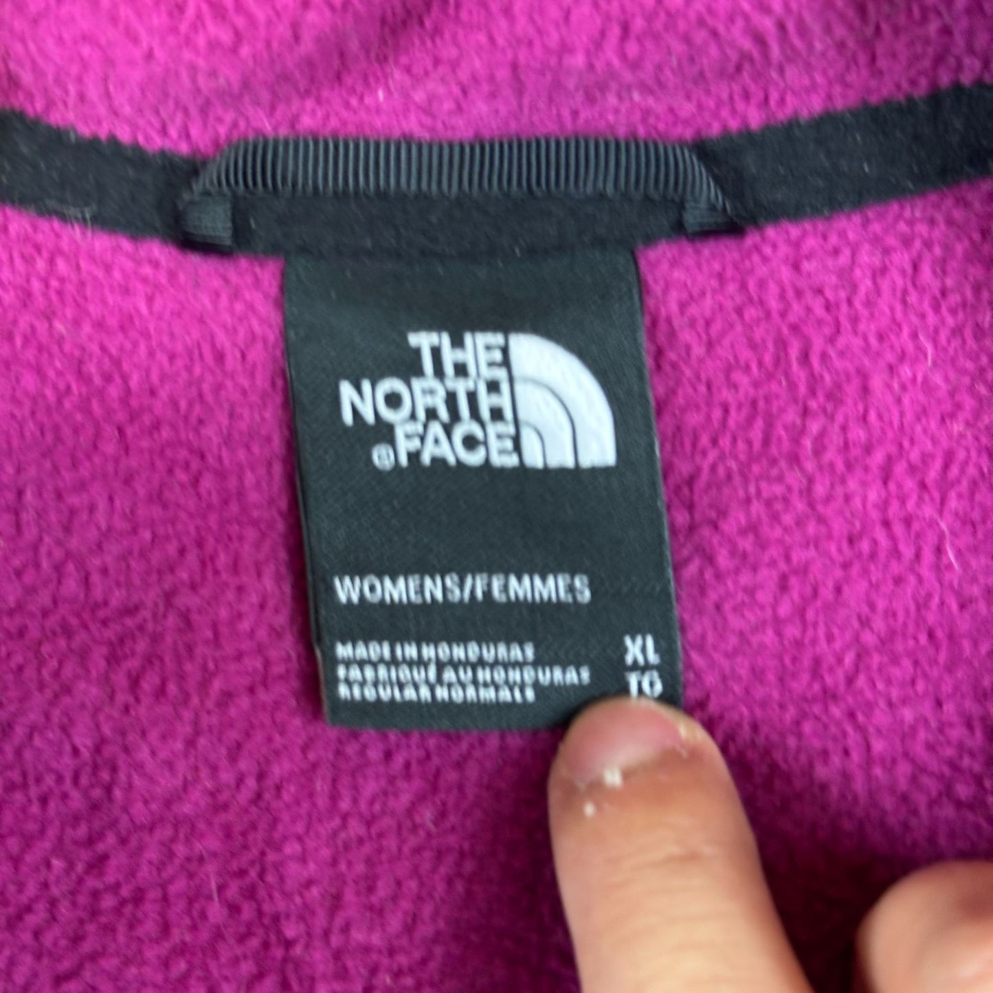 The North Face Womens XL Black & Purple Fleece Quarter-Zip Pullover Jacket