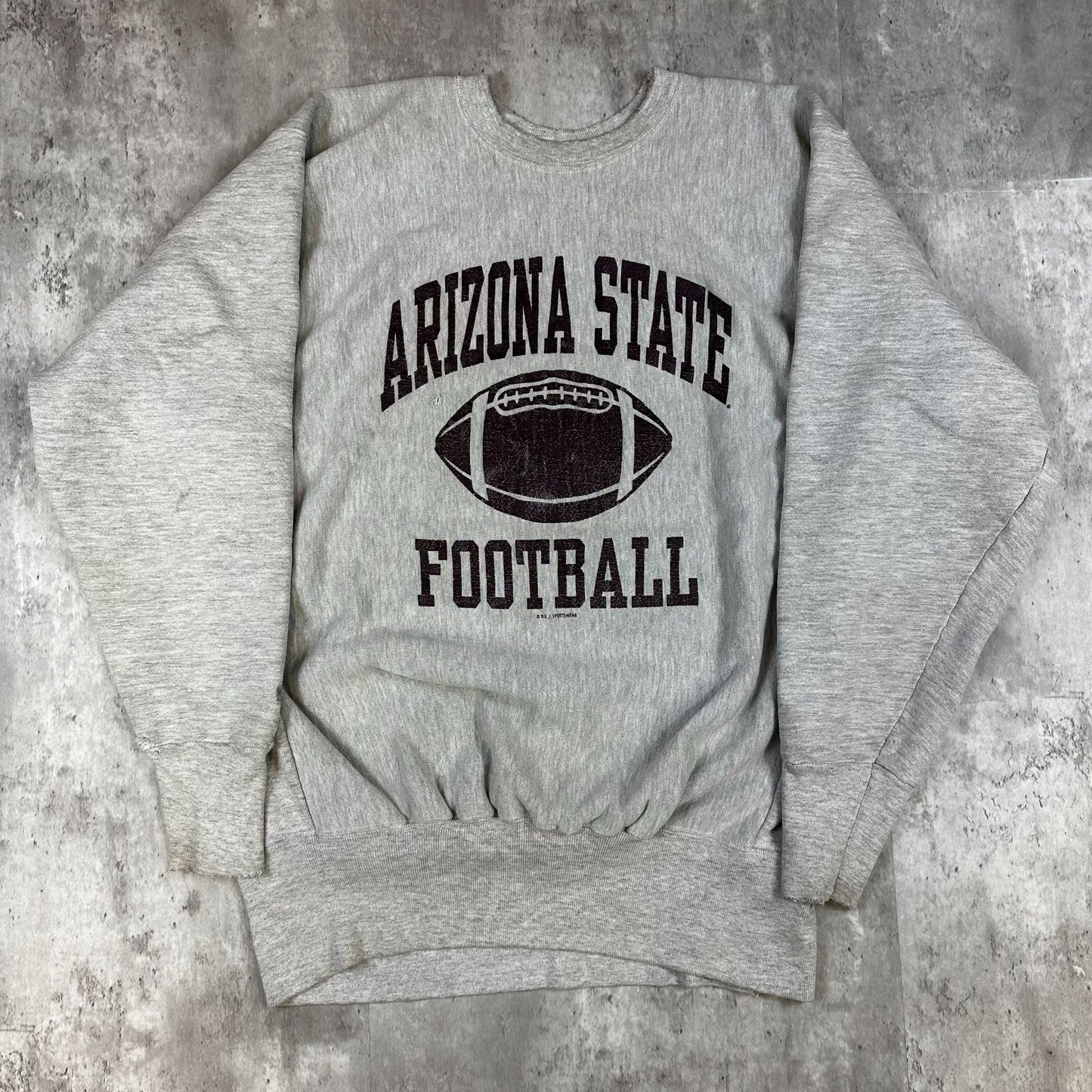 Vintage Arizona State Football Graphic Crewneck Sweatshirt Gray Unisex Size L