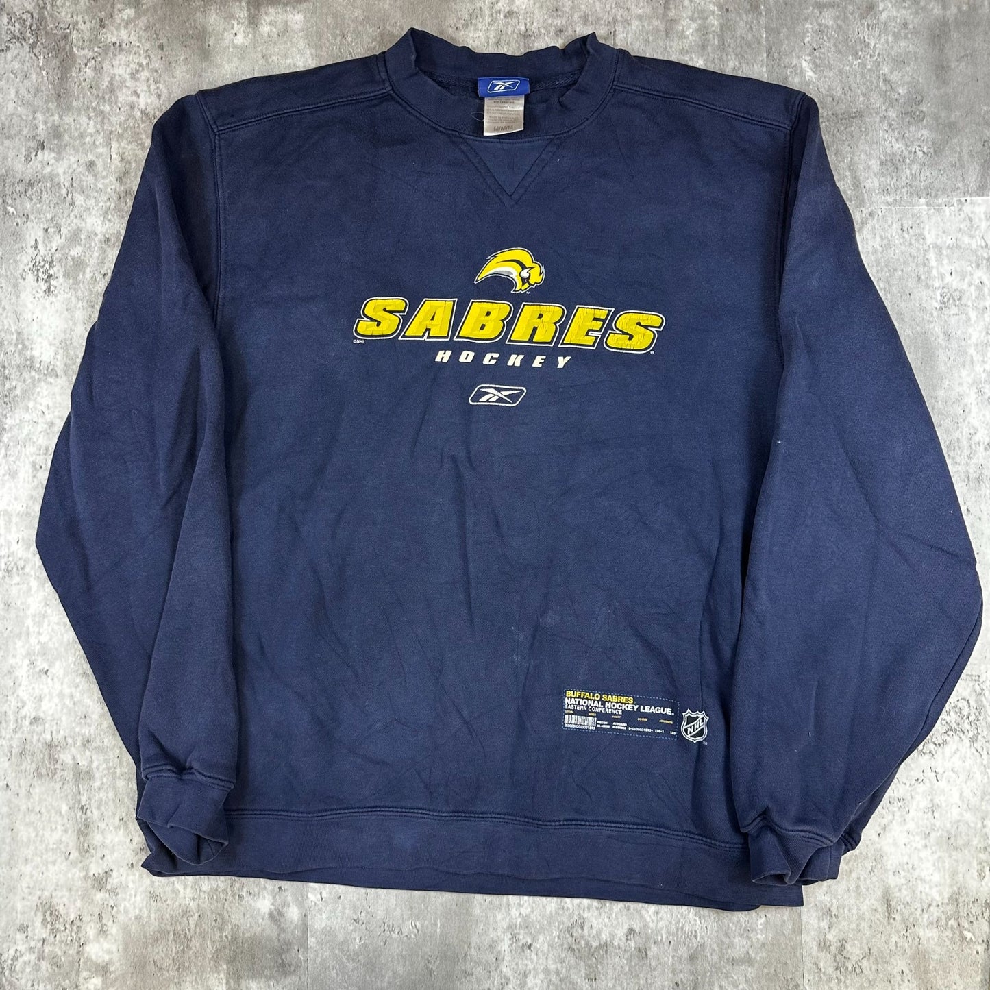 Reebok Sabres Hockey Crewneck Sweatshirt Navy Blue M