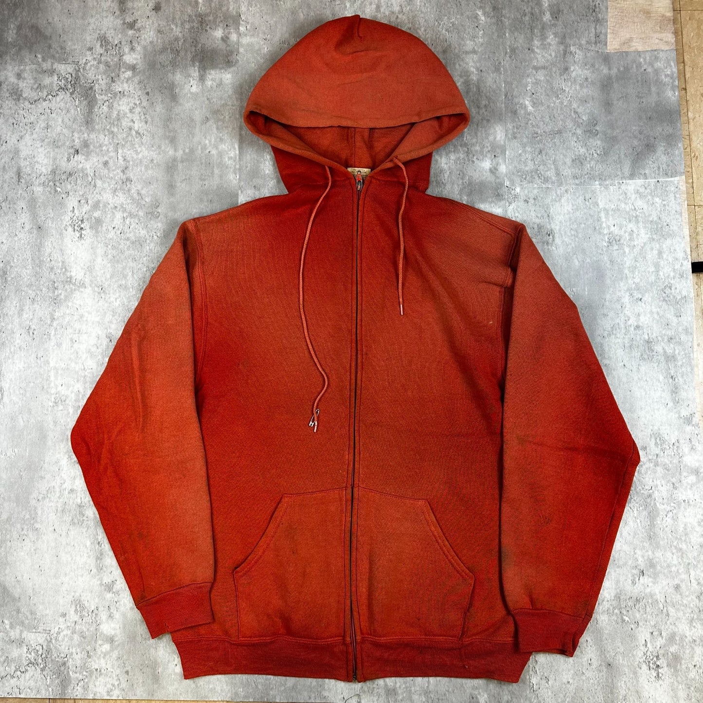 Vintage Orange 70's Russell Athletic Zip-Up Hoodie