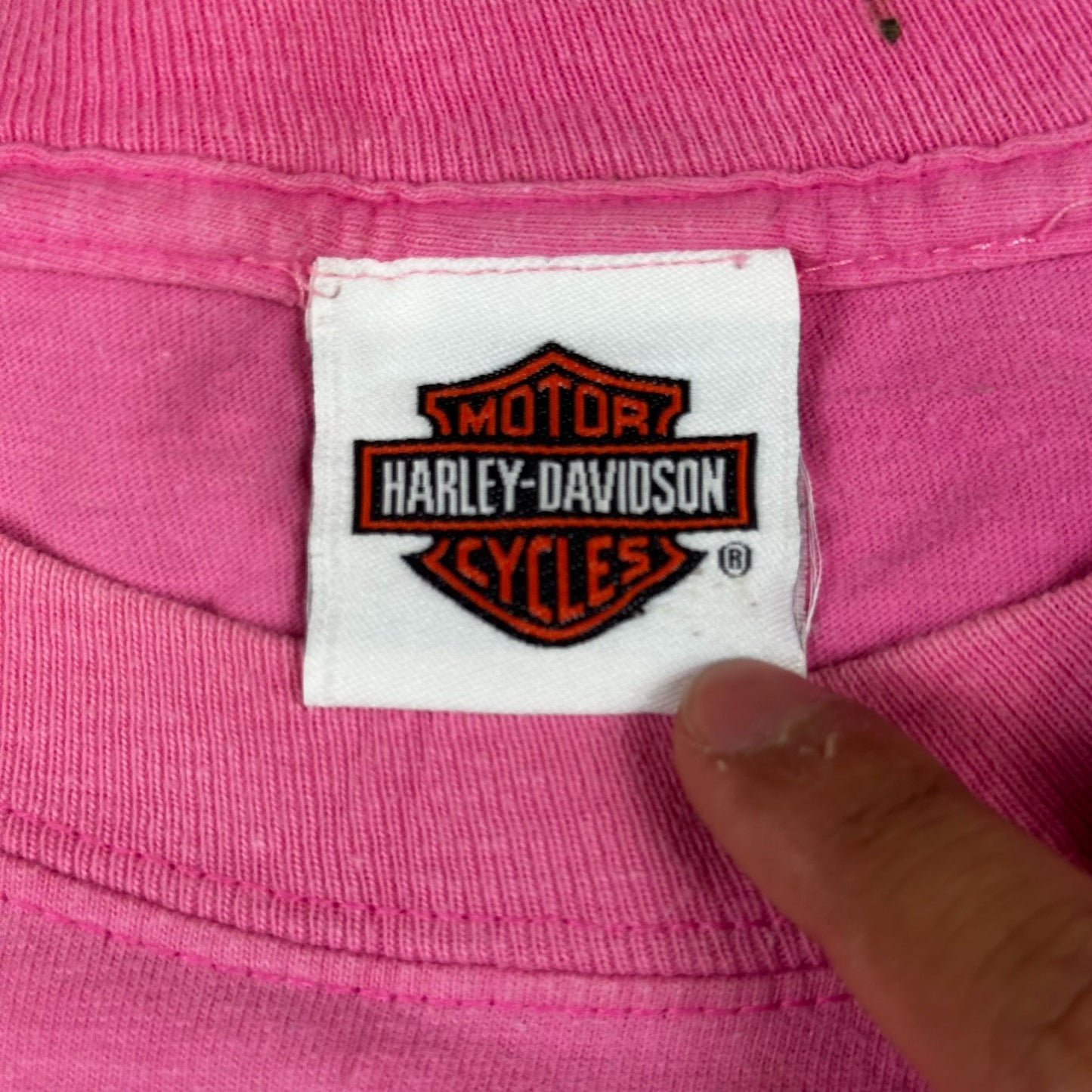 Harley-Davidson Pink Graphic T-Shirt L Hanes Beefy-T Cotton Wichita Falls TX