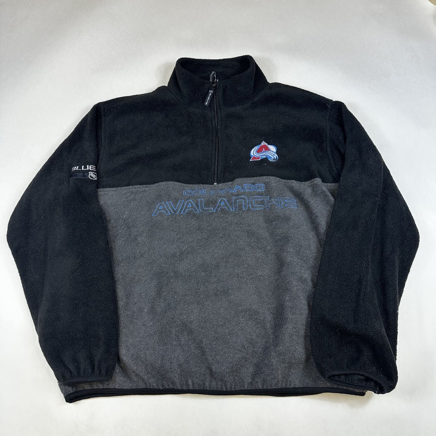 Colorado Avalanche Fleece Pullover Half-Zip Jacket L Black & Gray