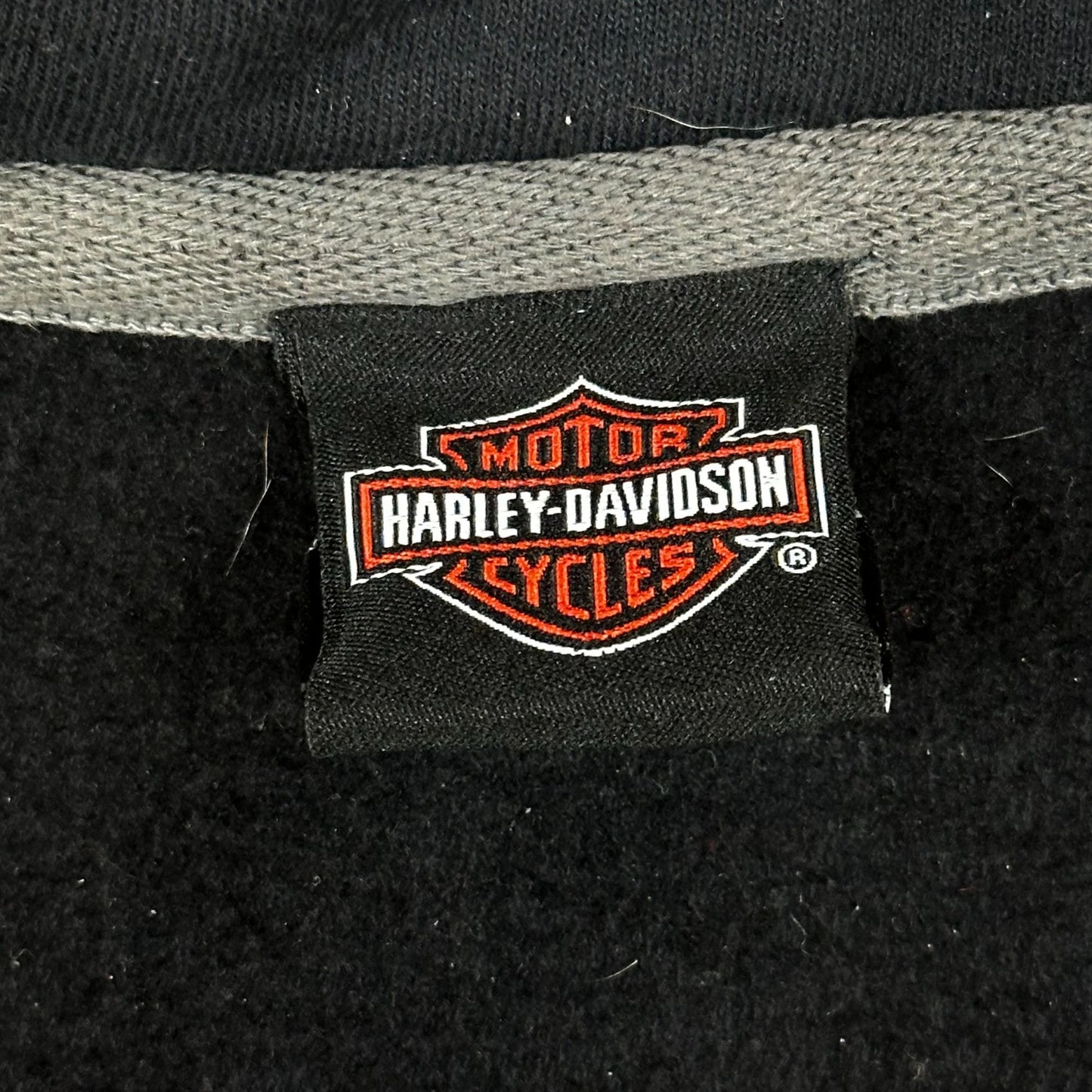 Harley-Davidson Wisconsin Graphic 1/4 Zip Pullover Sweatshirt Mens XL Black Cotton