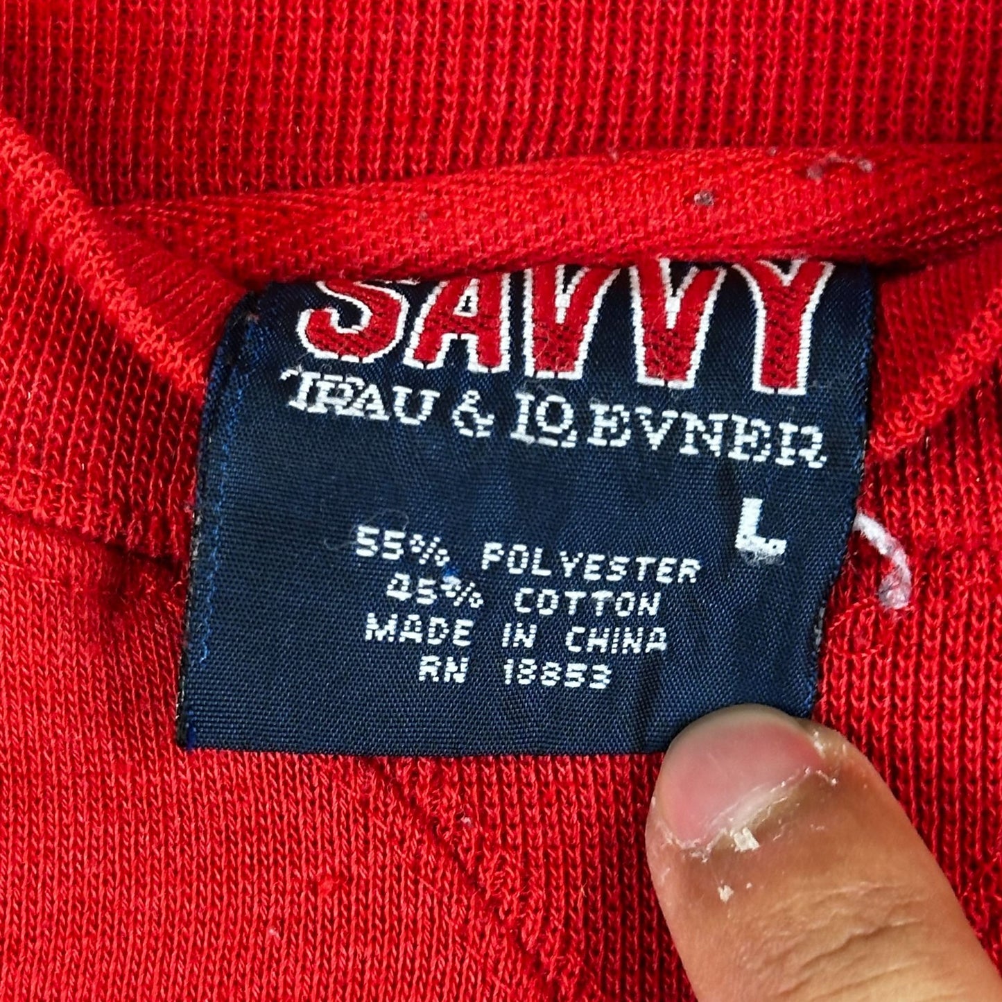 Ohio State Red Crewneck Sweatshirt Mens Large By Savvy 55% Polyester 45% Cotton Made In China