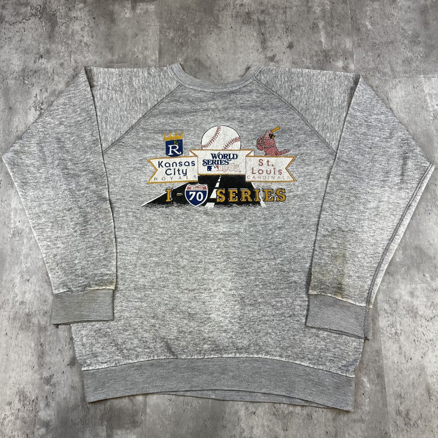 1985 Kansas City Royals VS St. Louis Cardinals World Seres Crewneck (M)