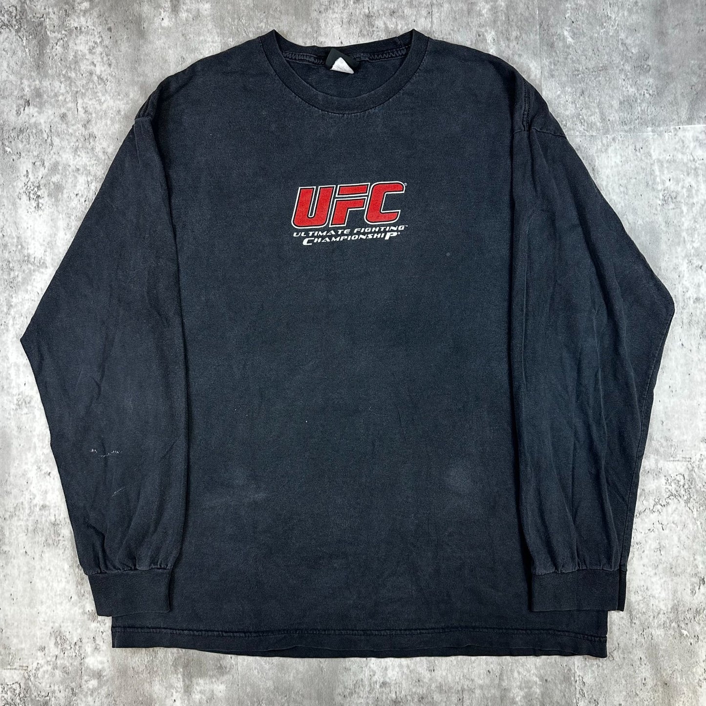 UFC Ultimate Fighting Championship Long-Sleeve Shirt XL Black 100% Cotton Made In USA