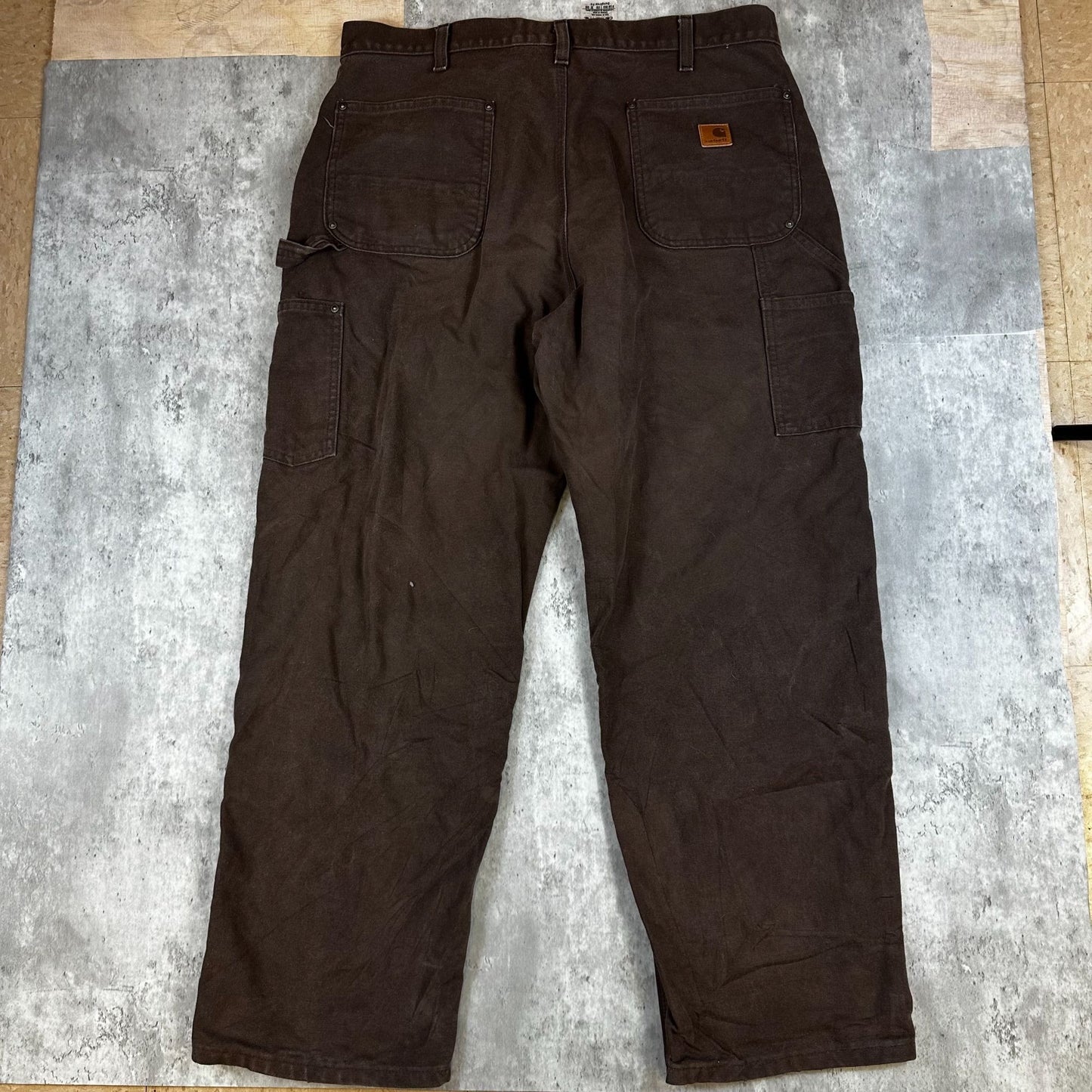Carhartt Brown Cotton Duck Work Pants 38x30 Dungaree Fit Durable & Functional