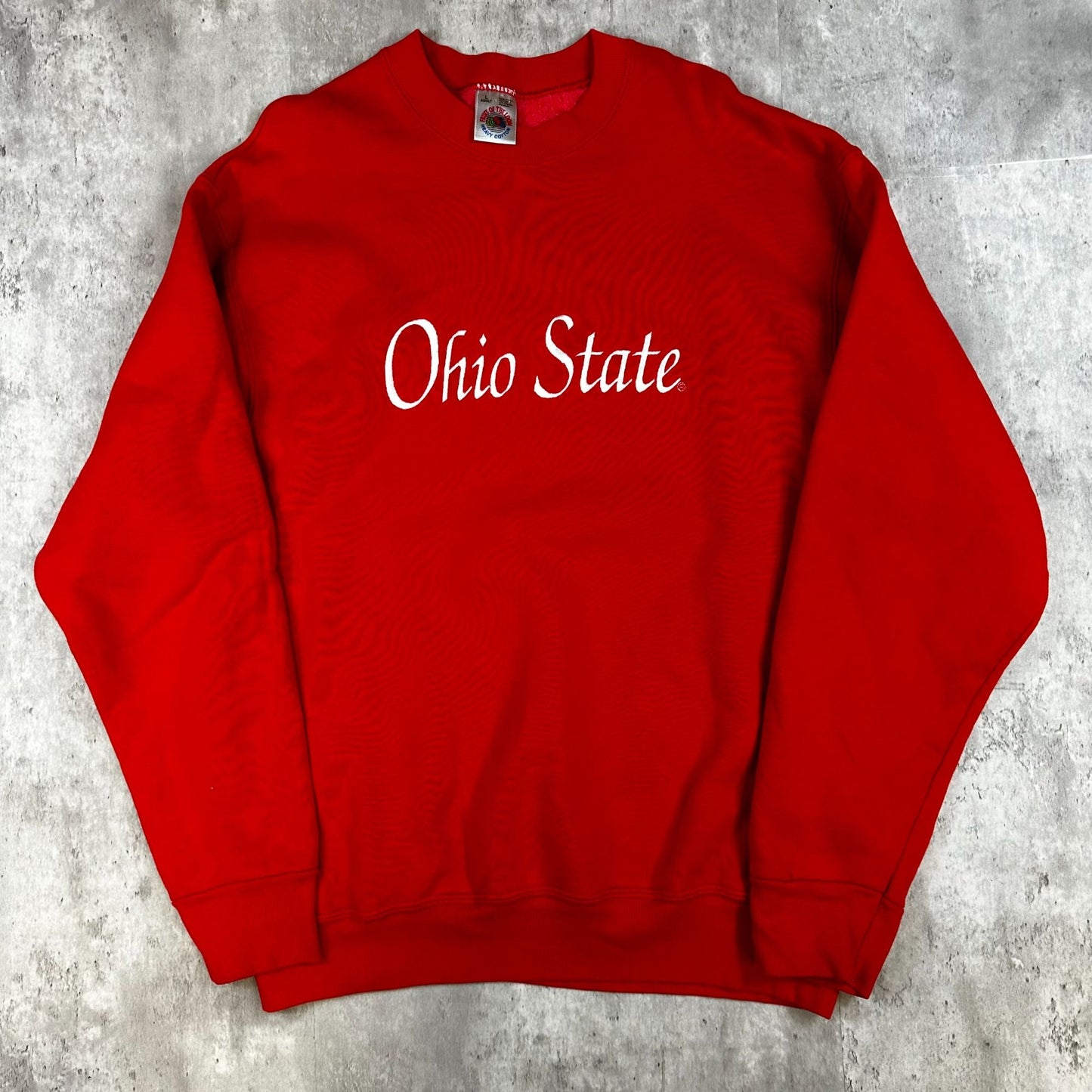 Ohio State Red Crewneck Sweatshirt L Adult Fruit Of The Loom Heavy Cotton