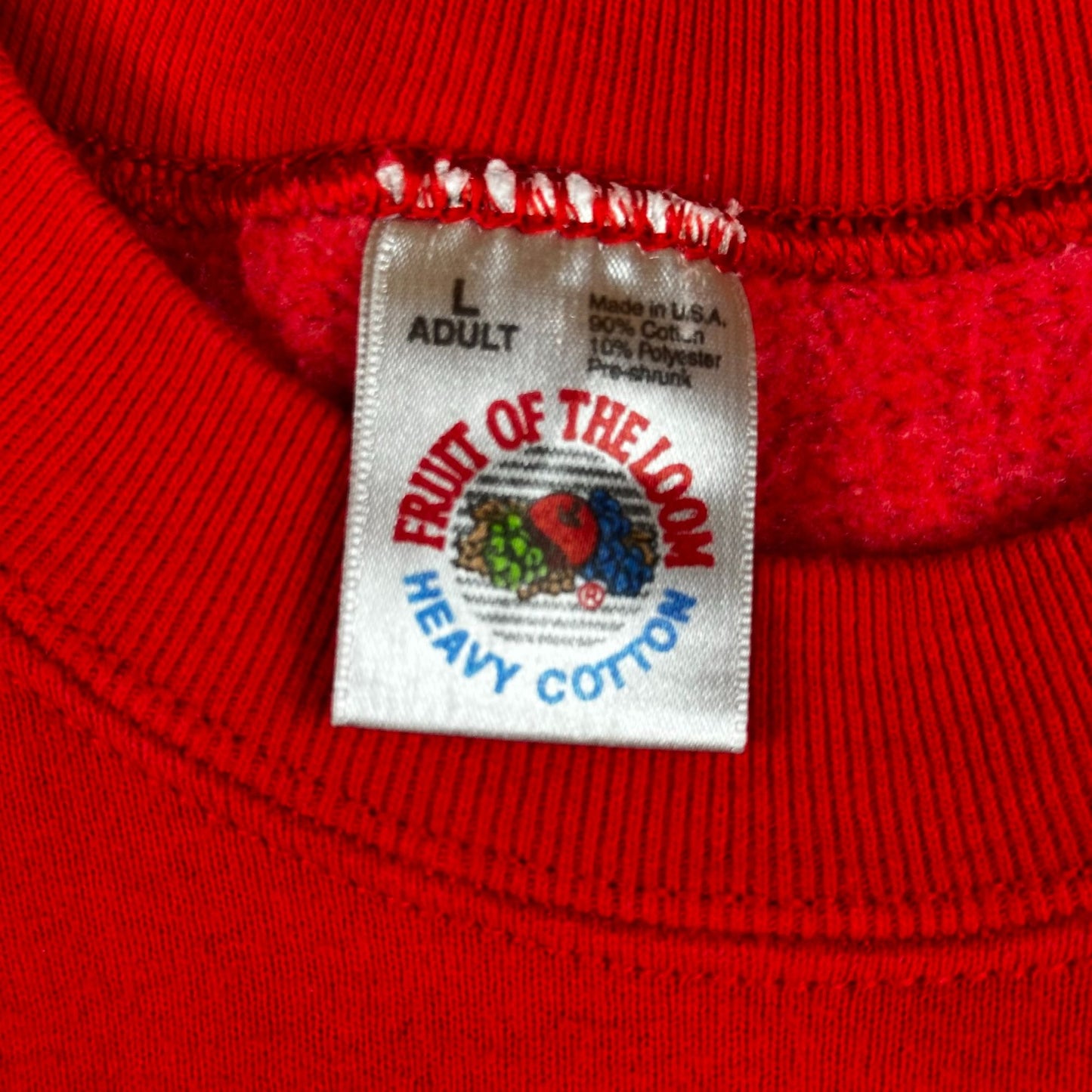 Ohio State Red Crewneck Sweatshirt L Adult Fruit Of The Loom Heavy Cotton