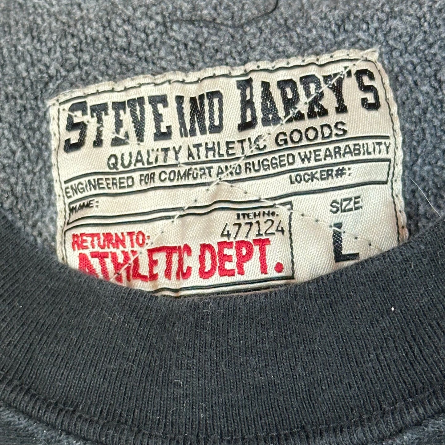 Steve & Barrys Black Cincinnati Crewneck Sweatshirt Size L Cotton Blend Athletic Dept