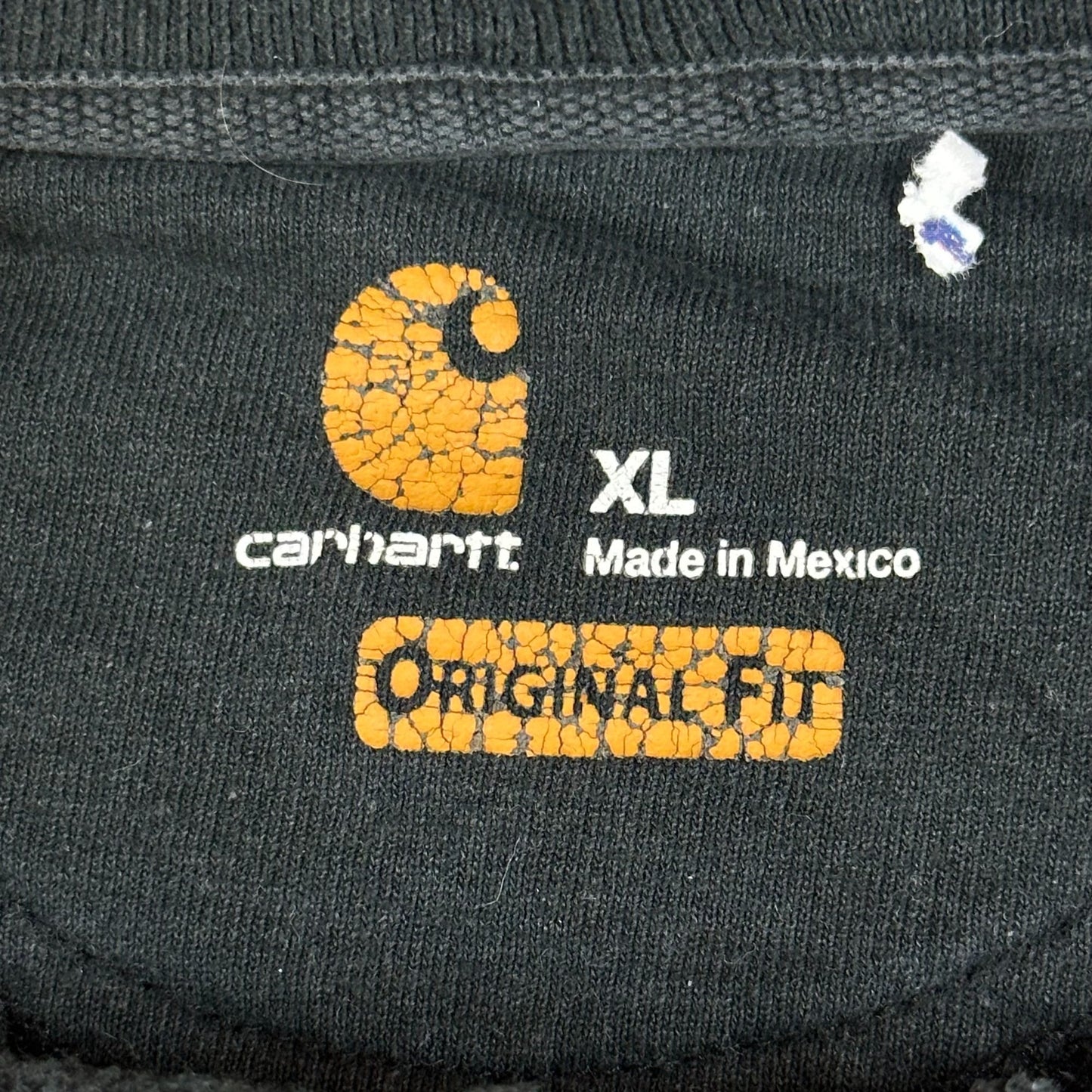 Carhartt Mens Black Crewneck Sweatshirt XL Made In Mexico Cotton Blend