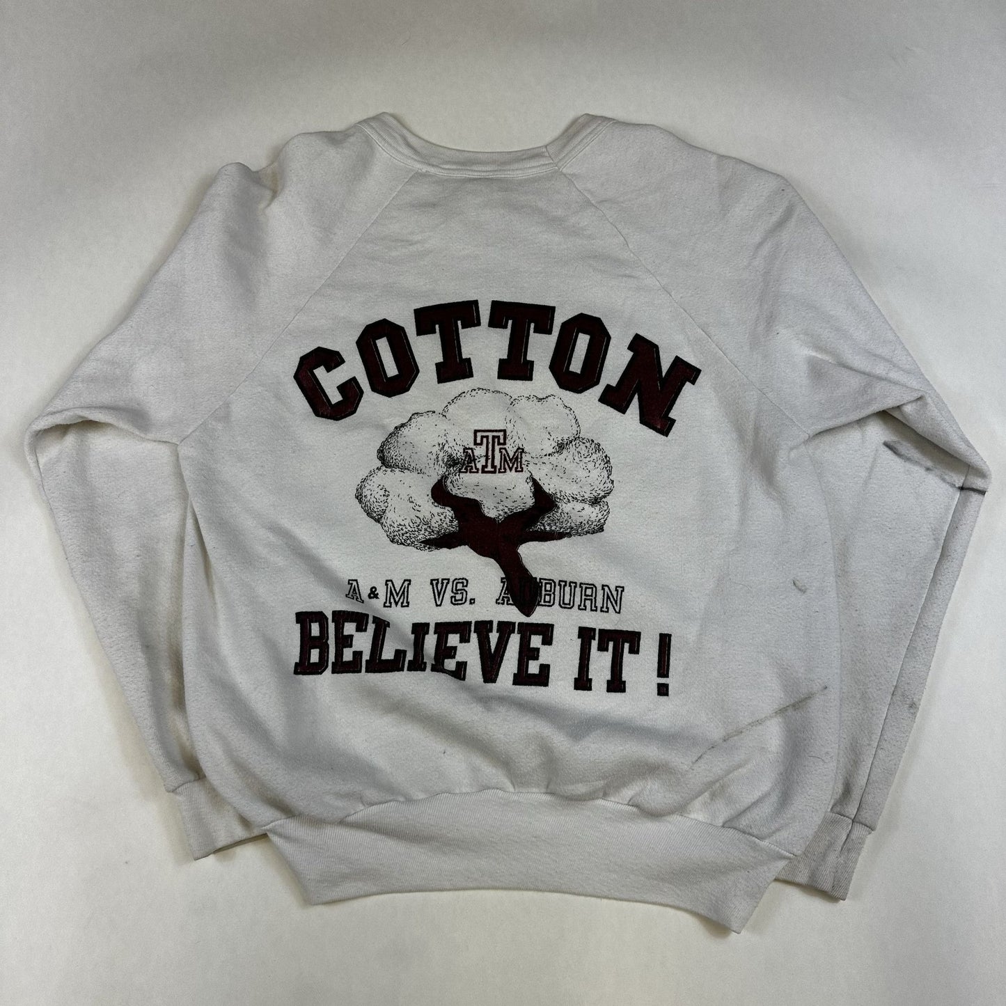 Vintage 1985 Texas A&M Horn Busters Sweatshirt Cotton Crewneck White M