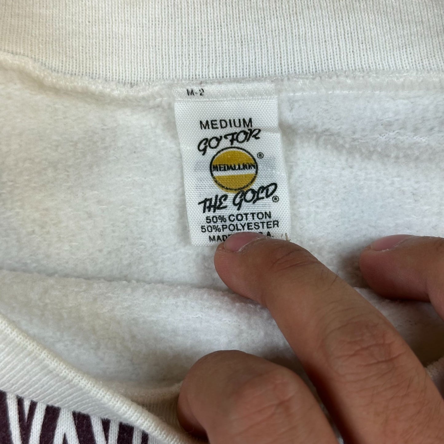 Vintage White Texas A&M "New Year Same Old Crop" Crewneck (M)