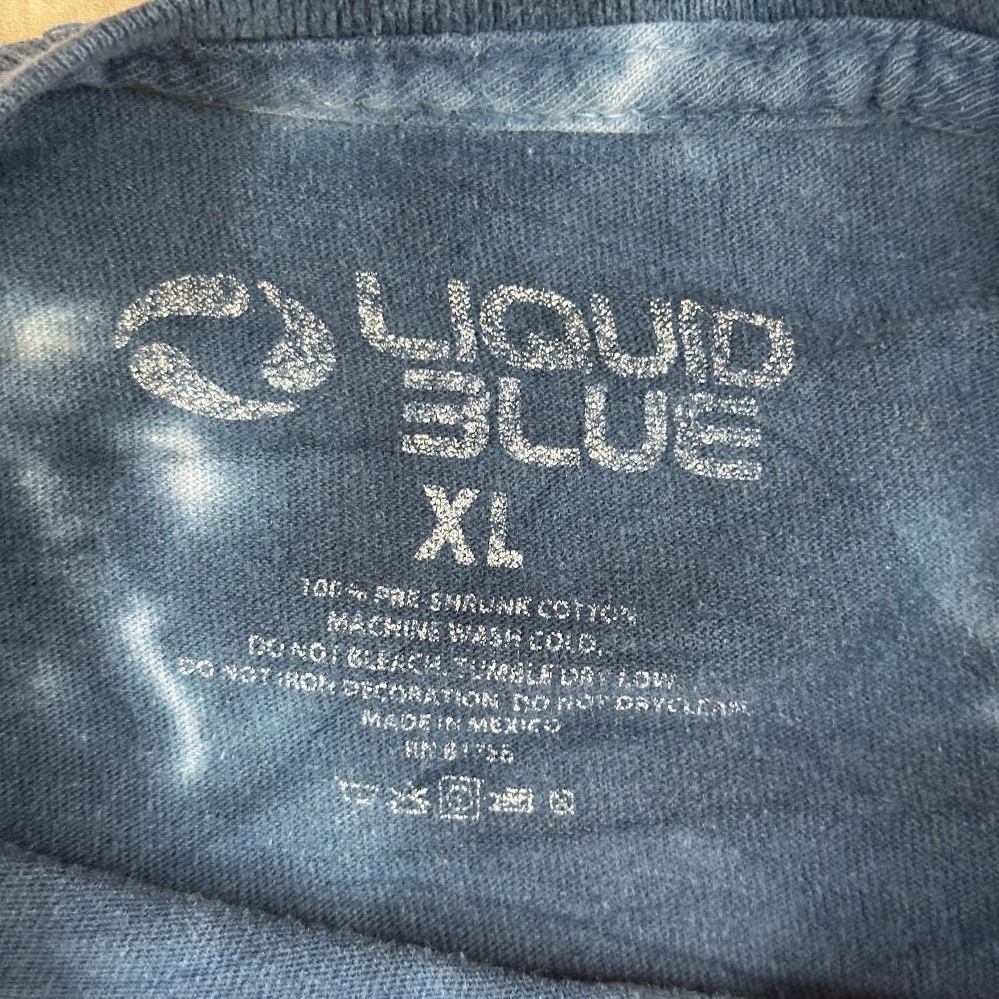 Pink Floyd The Wall Liquid Blue Tie Dye T-Shirt XL 100% Cotton Blue & Green