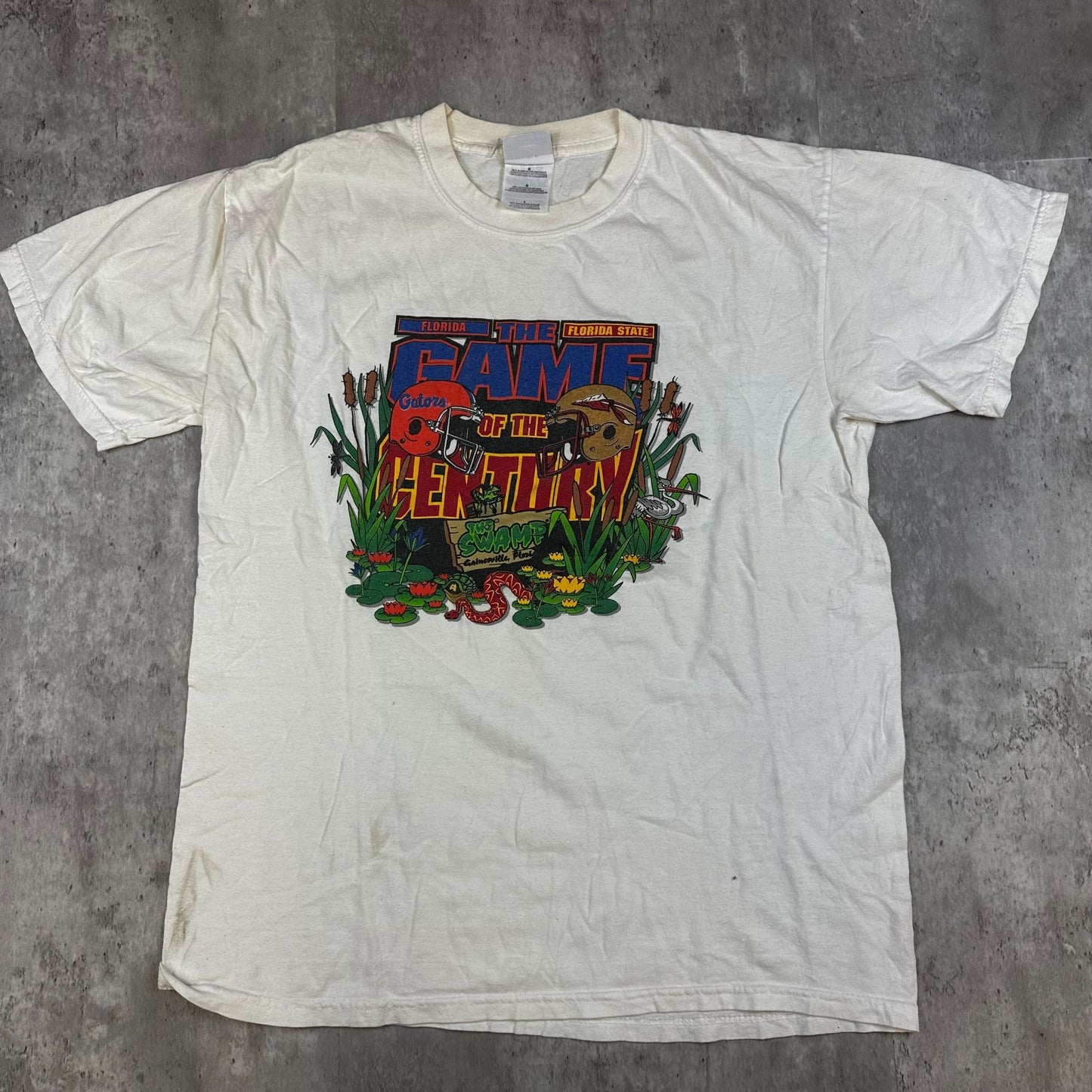 White Vintage Florida vs. Florida State "Game of The Century Tee" (L)