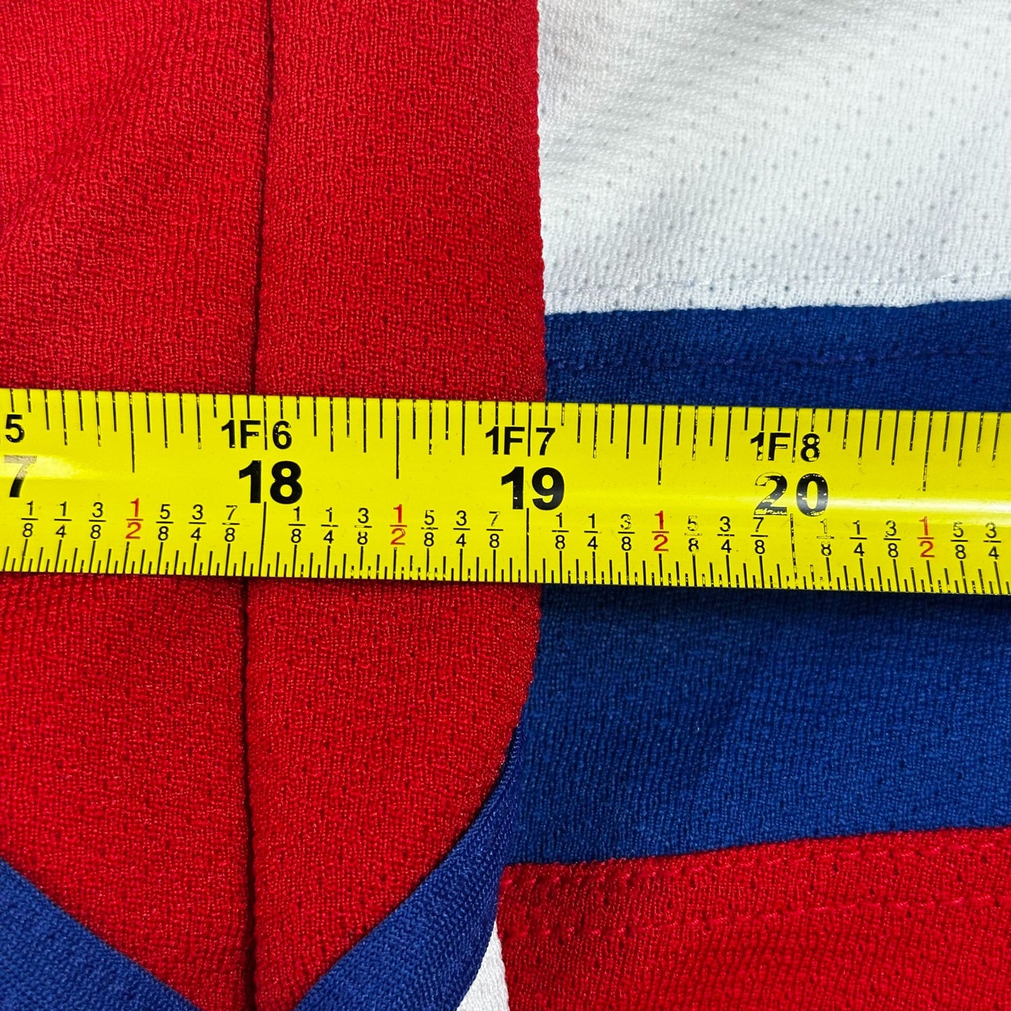 Ice Factory Custom Hockey Jersey Size L Athletic Knit White/Red/Blue Cobra Logo