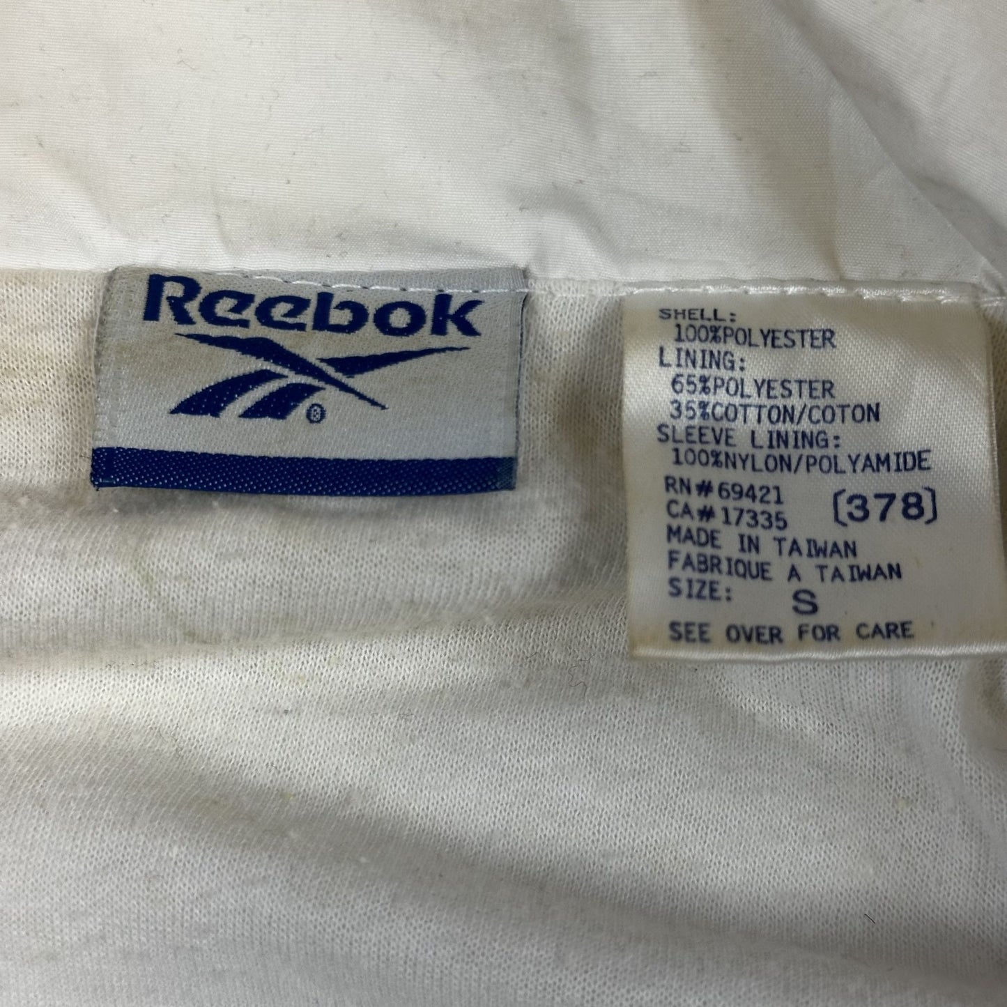 Vintage Reebok Colorblock Windbreaker Jacket S Blue/Black/White Polyester Blend