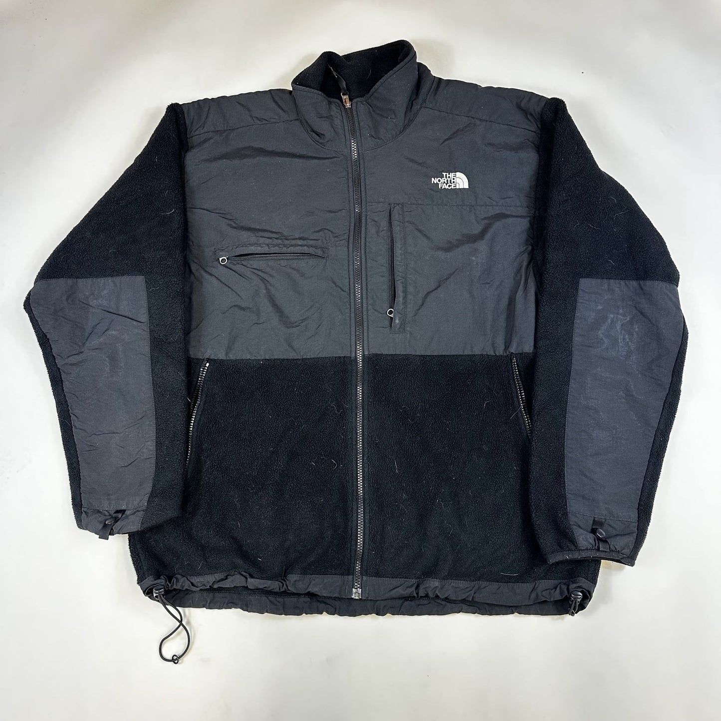 The North Face Mens Black & Gray Full-Zip Fleece Jacket XL