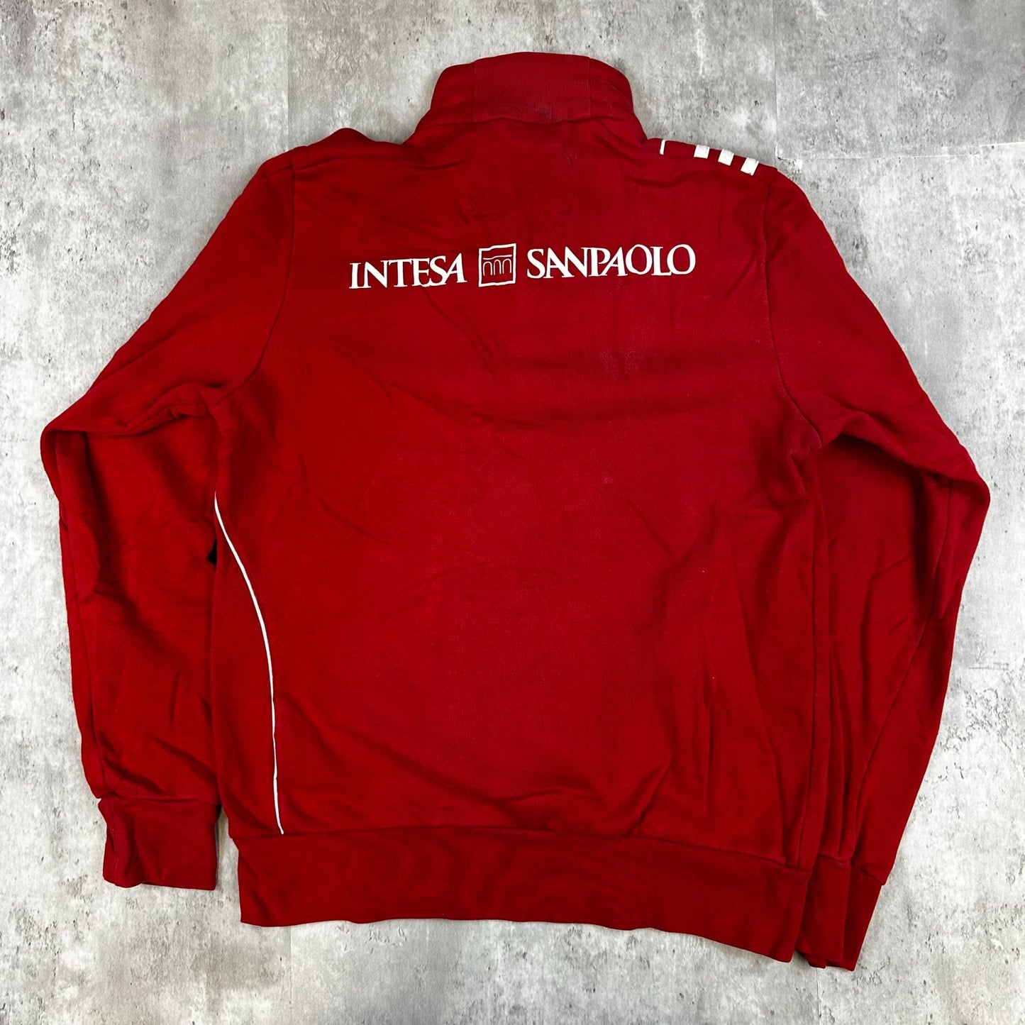 Adidas AC Milan Red Pullover Sweatshirt Mens Small Soccer Top Fly Emirates Logo