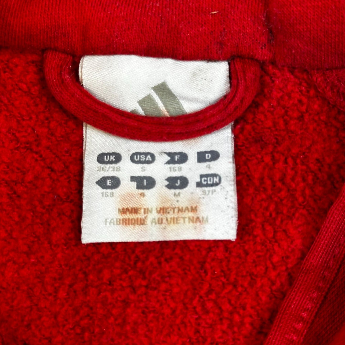 Adidas AC Milan Red Pullover Sweatshirt Mens Small Soccer Top Fly Emirates Logo