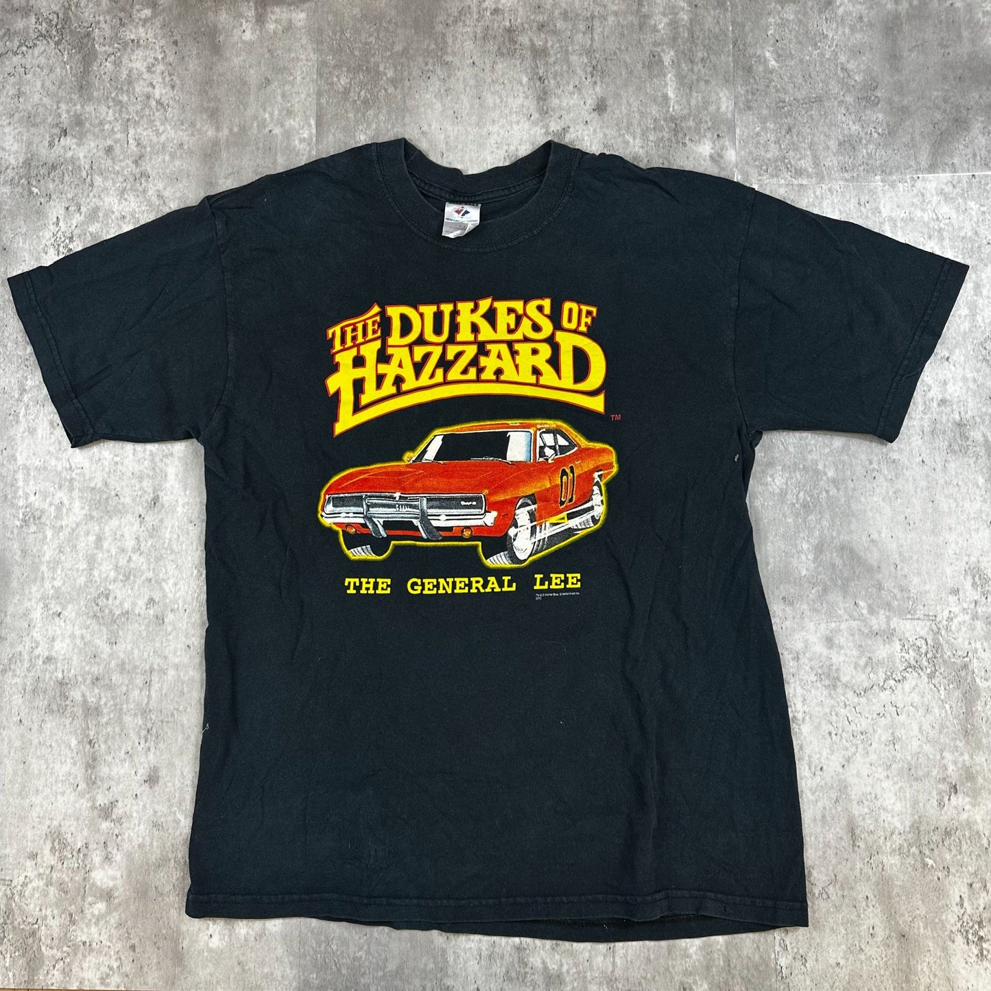 The Dukes Of Hazzard The General Lee Jerzees Heavyweight Cotton T-Shirt L Black Graphic Tee Vintage Style