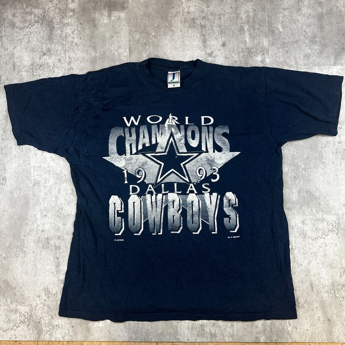 Dallas Cowboys 1993 World Champions Graphic T-Shirt L Jostens Sportswear Made In USA
