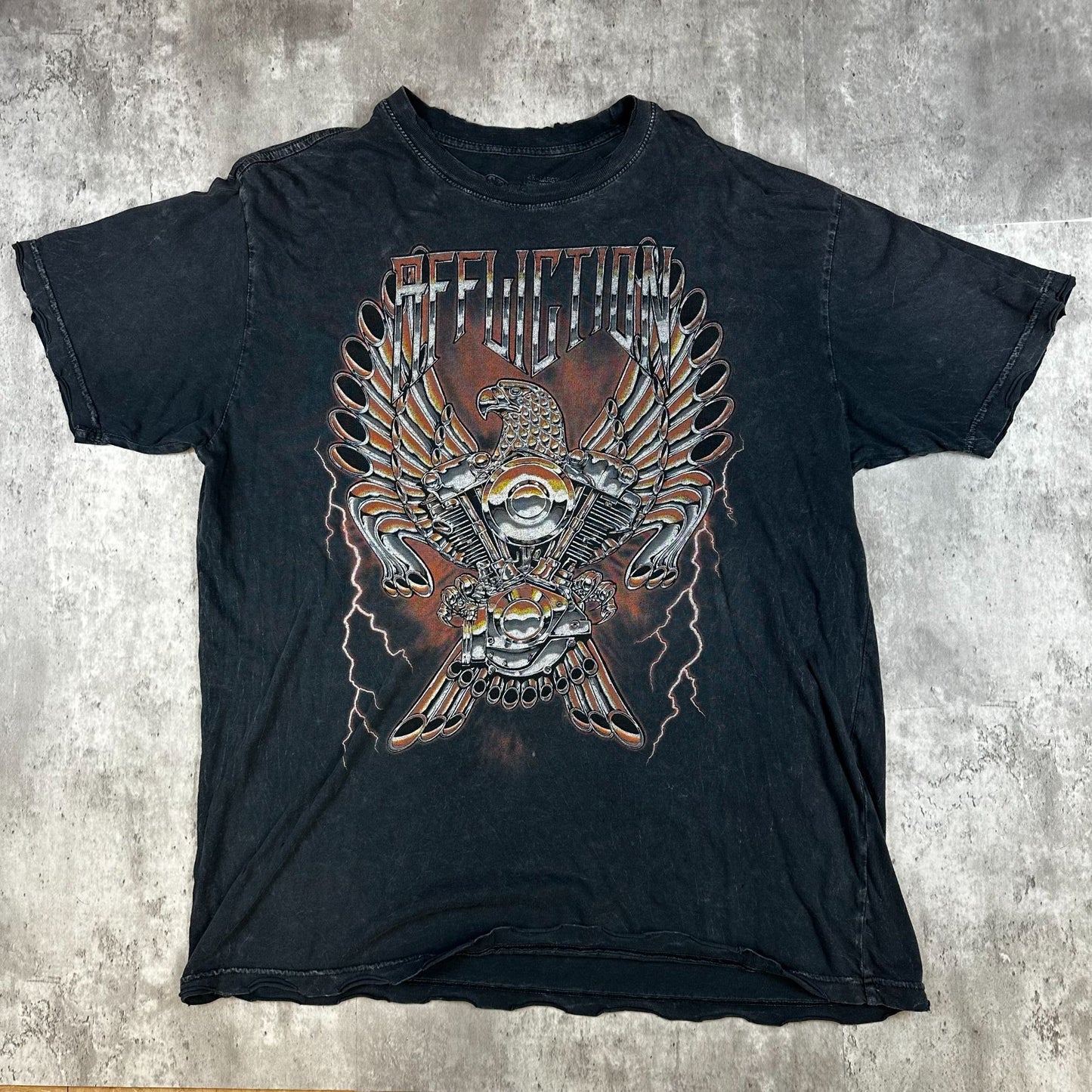 Washed Black Vintage Affliction Tee (XXL)