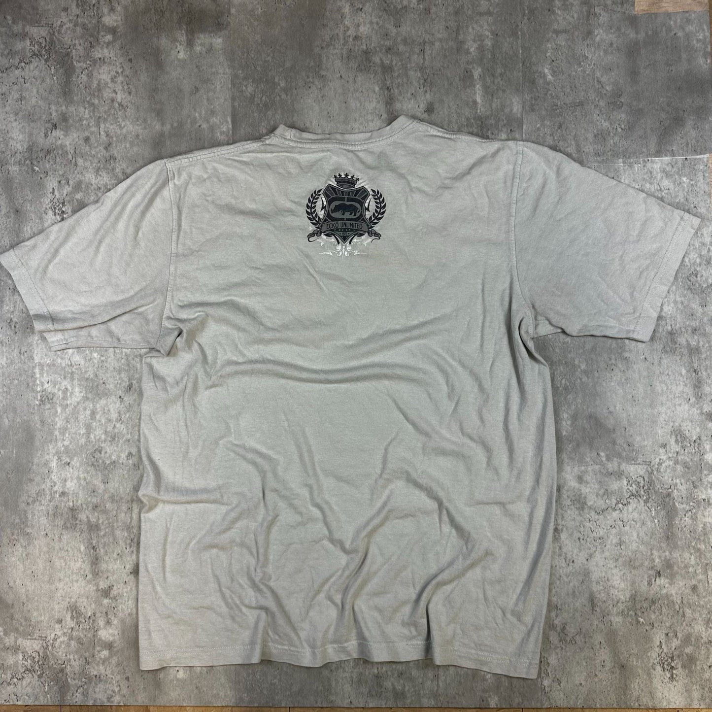 Ecko Unlimited Mens X-Large Graphic T-Shirt Gray Cotton Blend