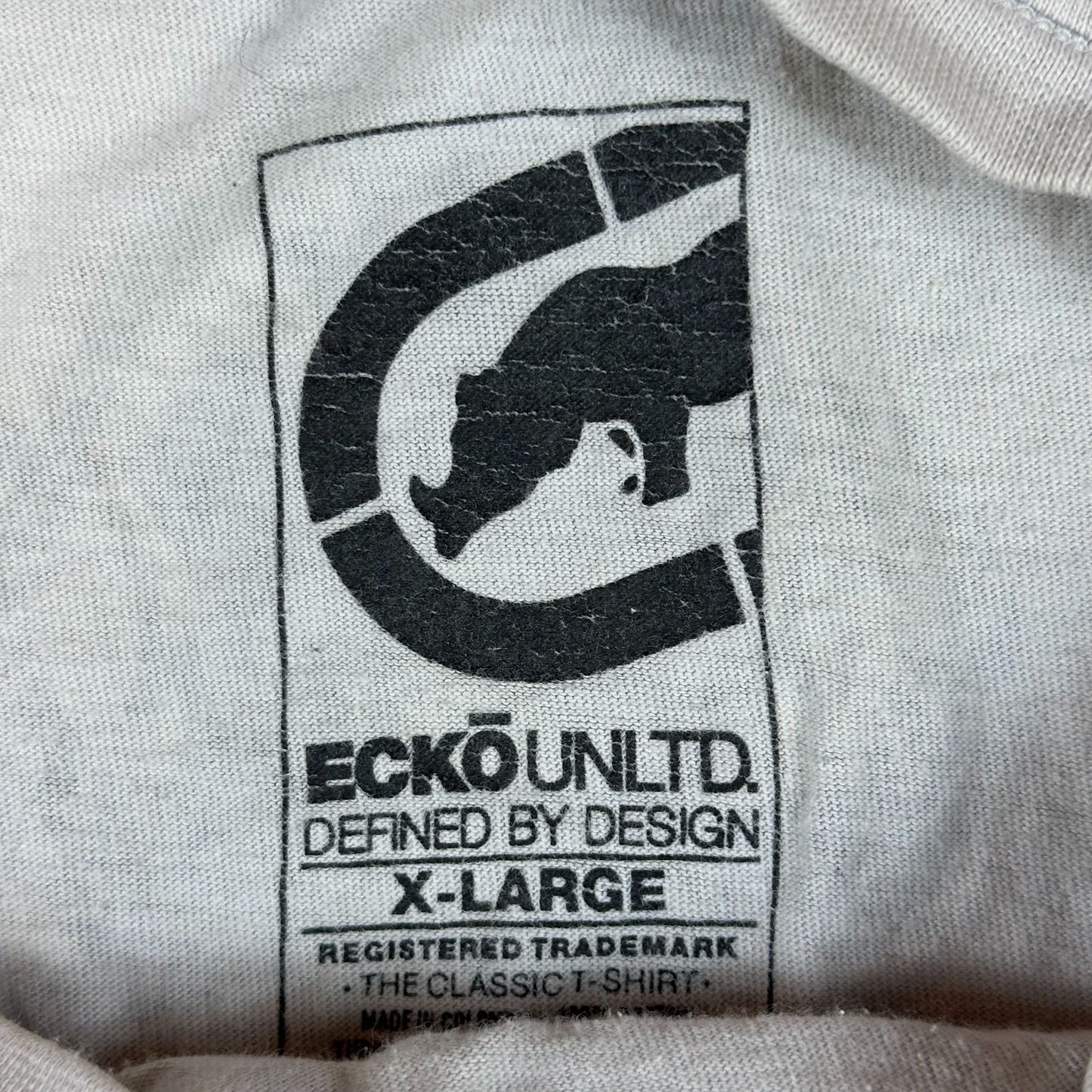 Ecko Unlimited Mens X-Large Graphic T-Shirt Gray Cotton Blend