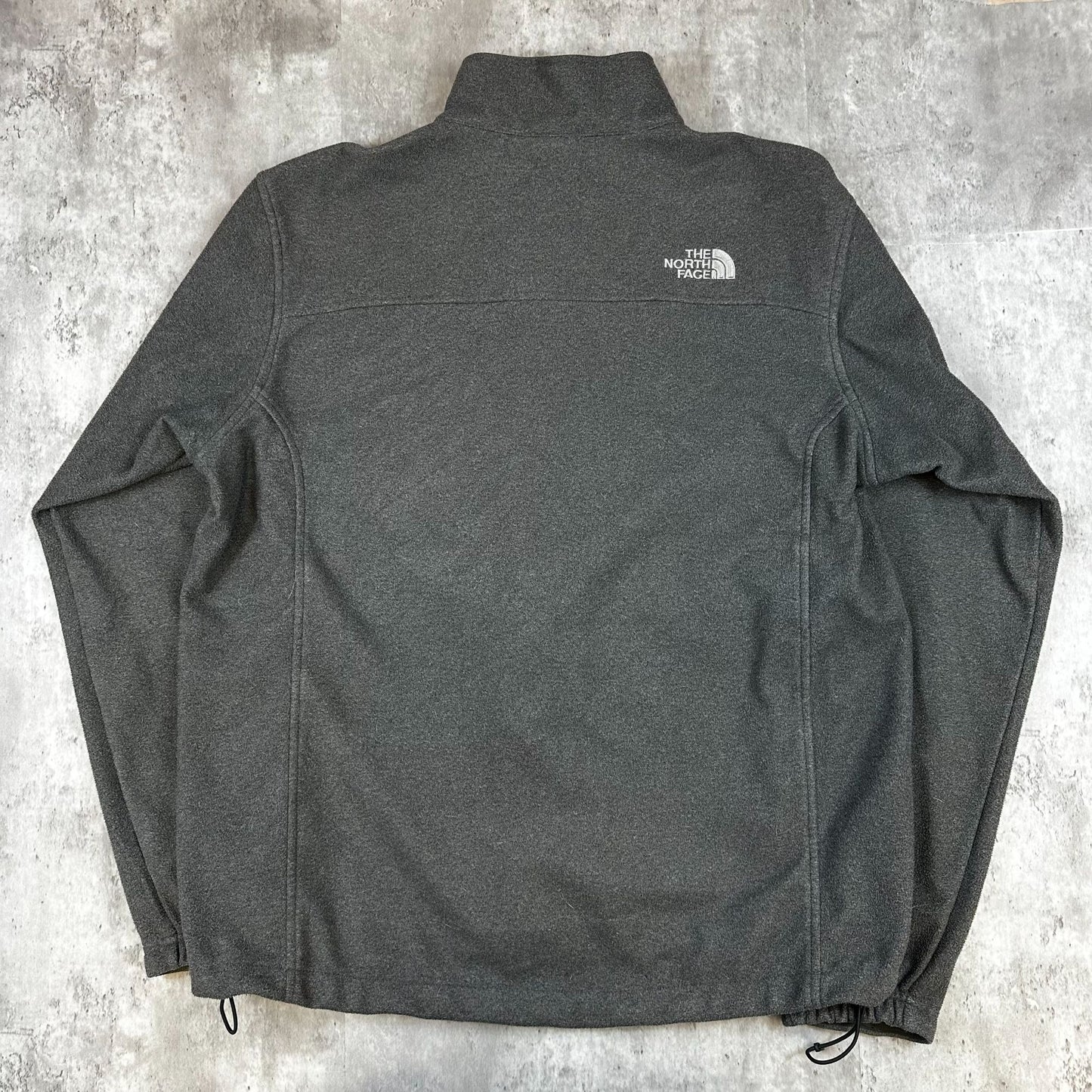 The North Face Mens Zip-Up Fleece Jacket L/G Gray Full-Zip Outdoor Layer Warm Coat Lightweight