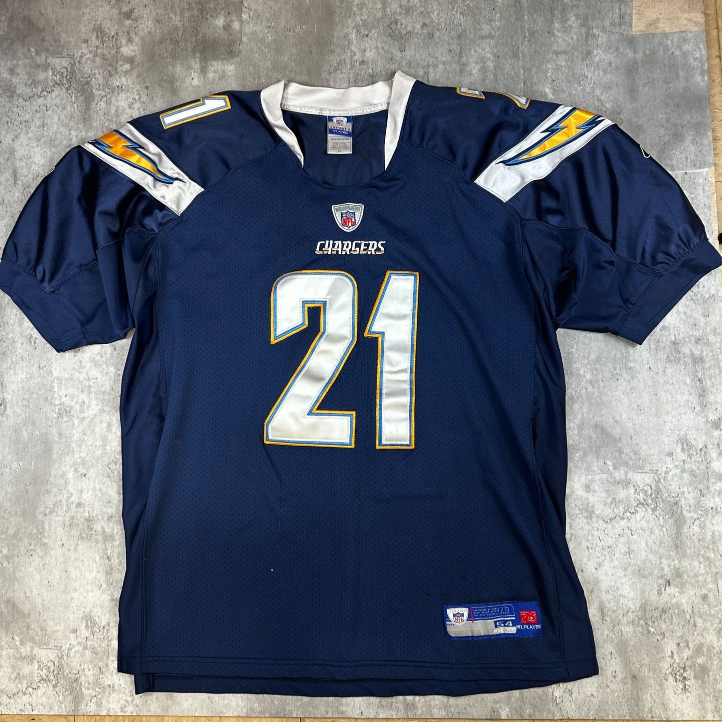 NFL Reebok Authentic LaDainian Tomlinson #21 Chargers Jersey Navy 54 Polyester