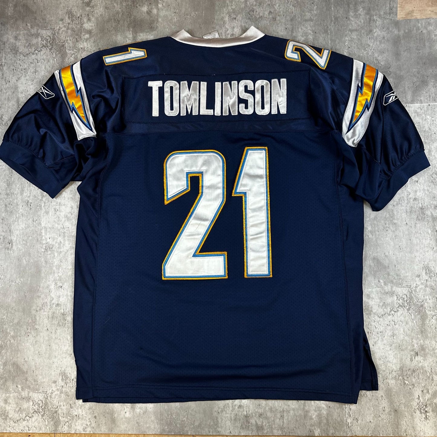 NFL Reebok Authentic LaDainian Tomlinson #21 Chargers Jersey Navy 54 Polyester