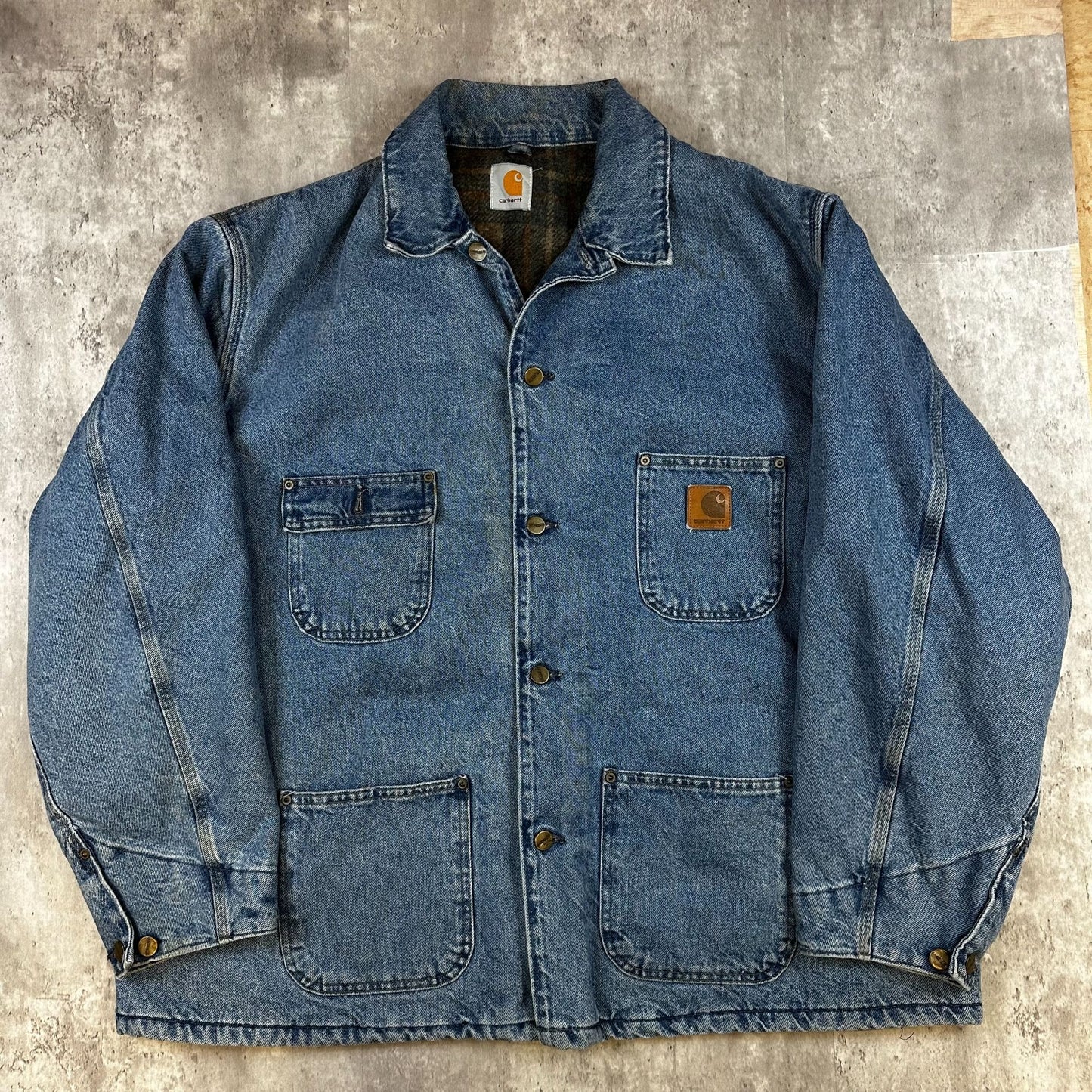 Vintage Denim Carhartt Chore Jacket (XL)