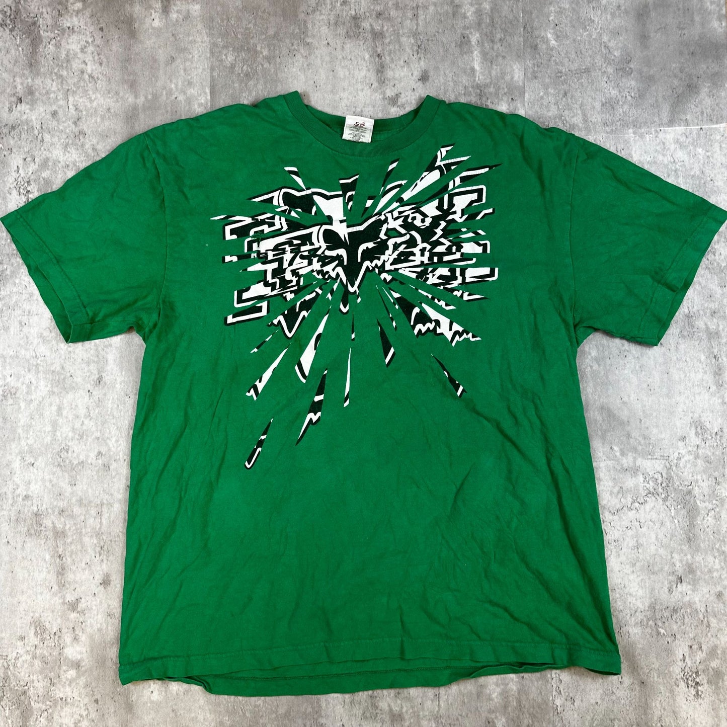 Fox Racing Green Graphic Tee X-Large Cotton Blend Crewneck Casual Shirt