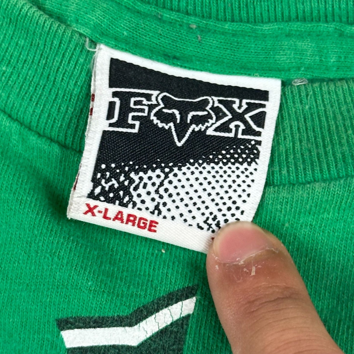 Fox Racing Green Graphic Tee X-Large Cotton Blend Crewneck Casual Shirt