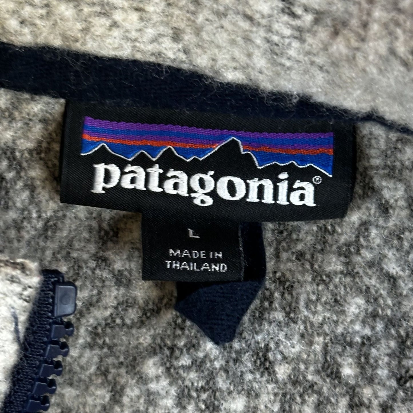 Patagonia Mens L Gray Quarter-Zip Fleece Pullover Sweater Warm & Durable
