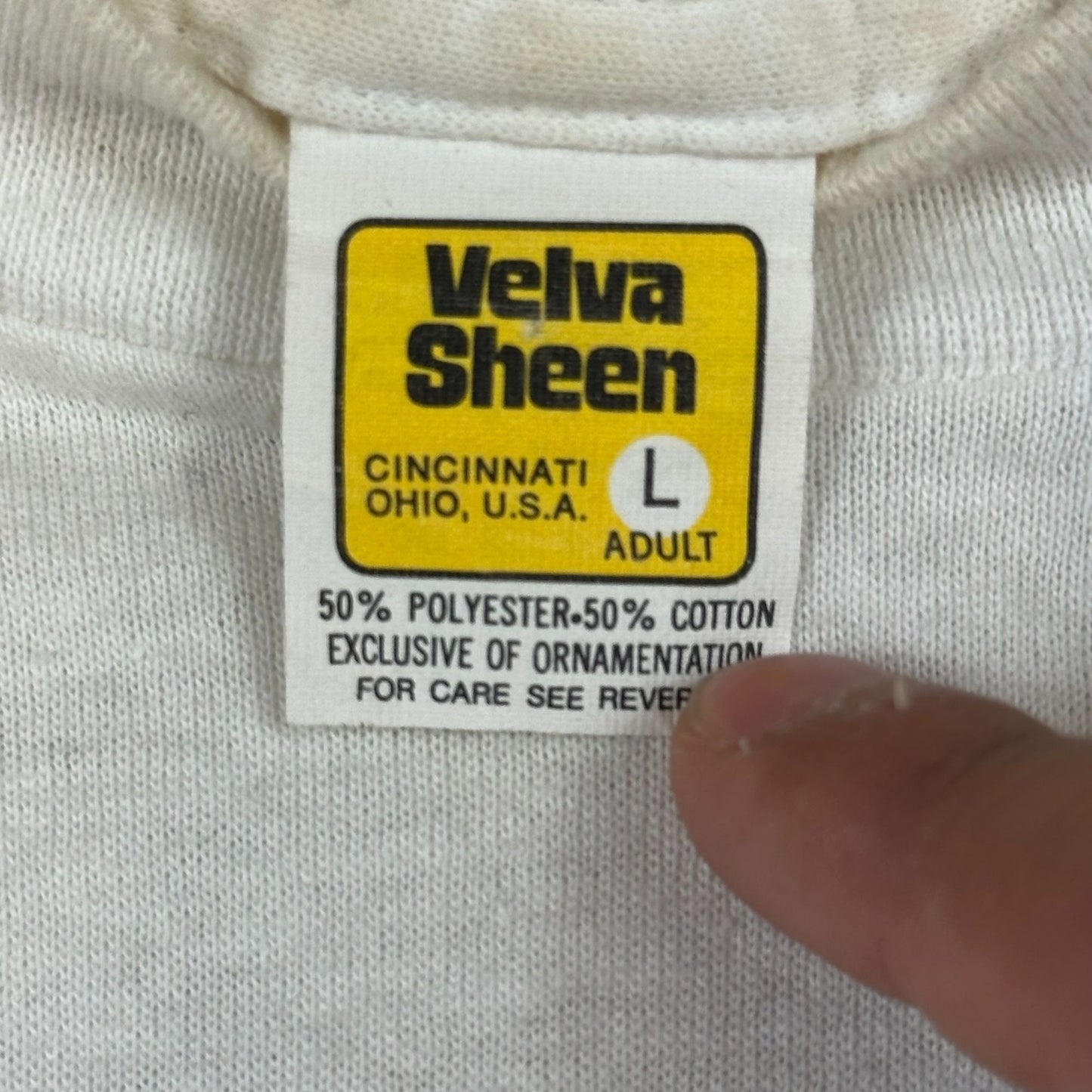 Vintage Velva Sheen Mickey Mouse Florida T-Shirt L White 50/50 Cotton/Polyester