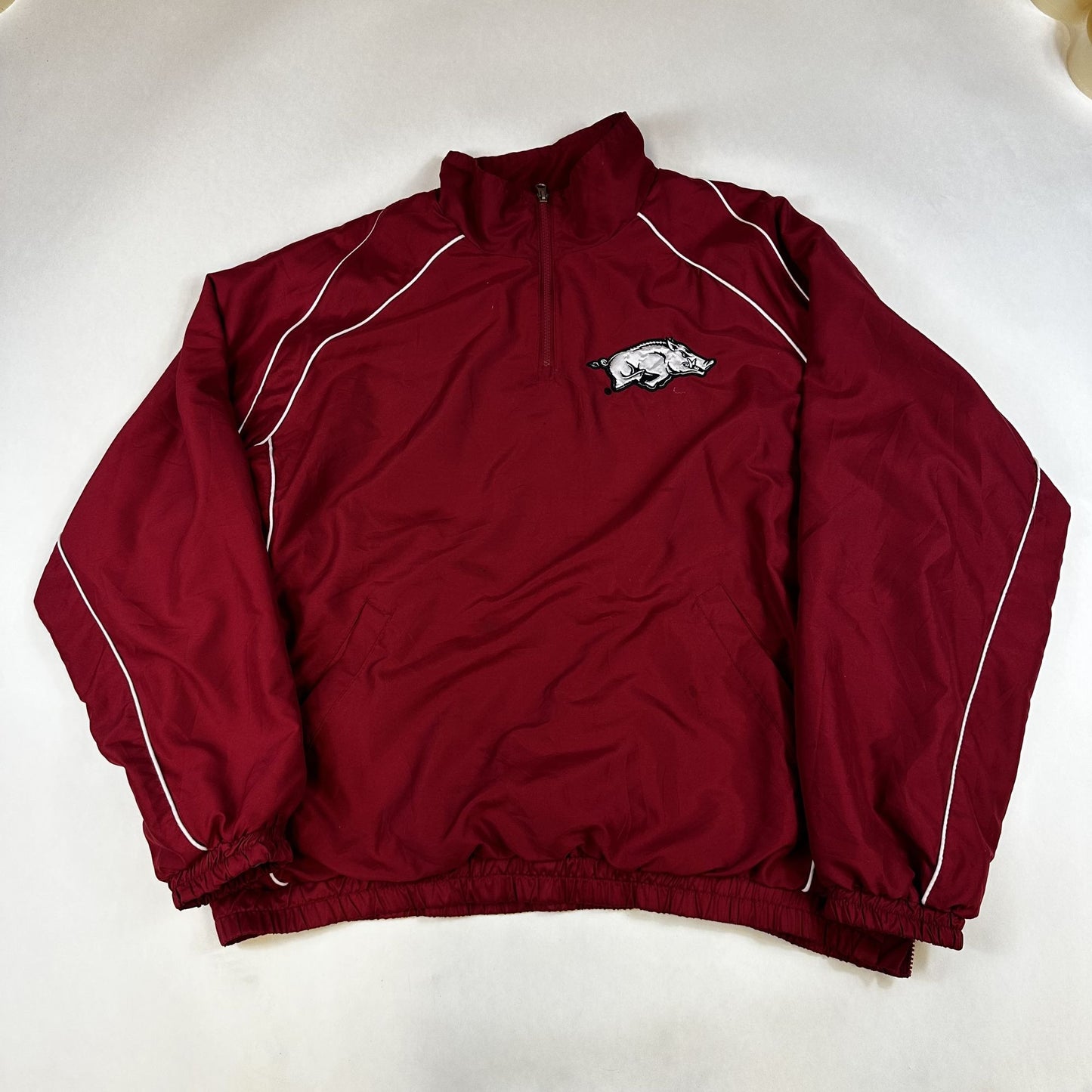Arkansas Razorbacks Red Pullover Jacket XXL 58 Sports Polyester Mens Outerwear