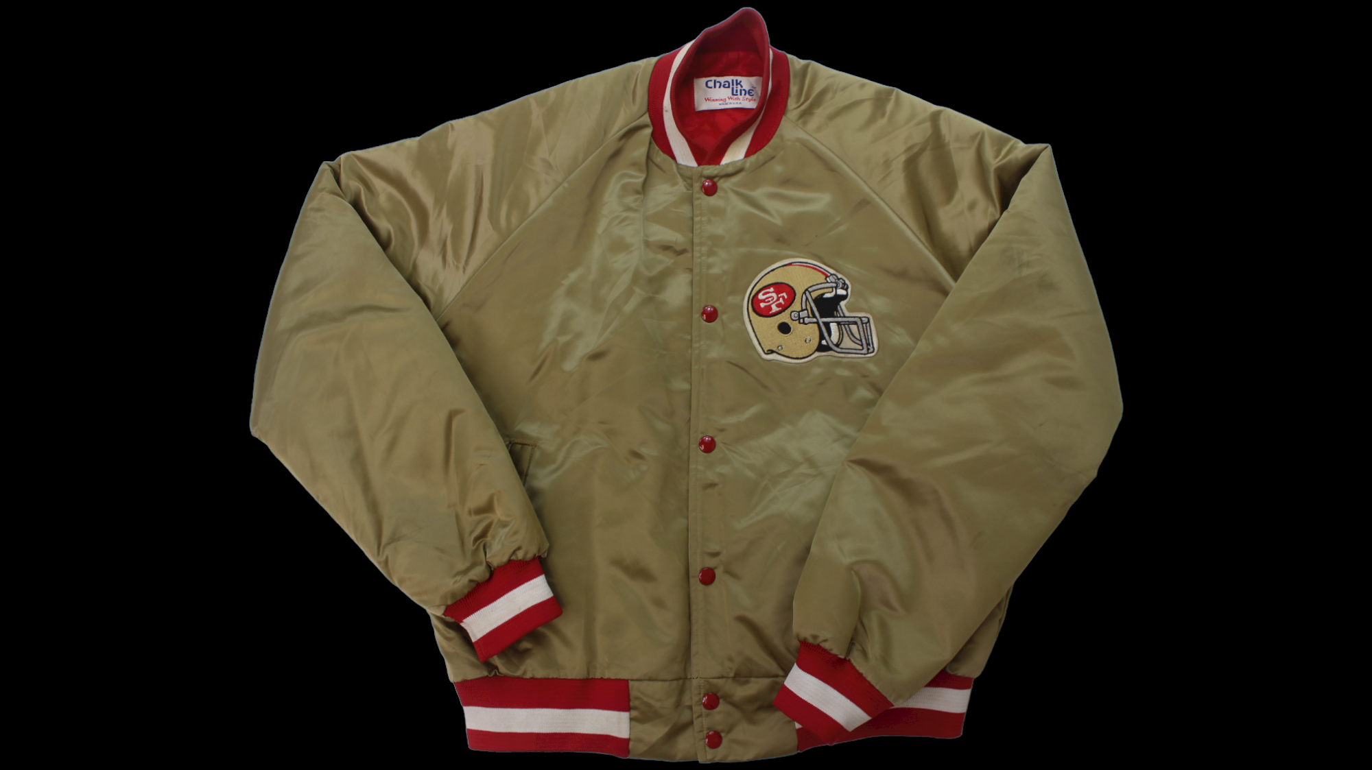 90's San Francisco 49ERS Chalk Line Satin Bomber jacket