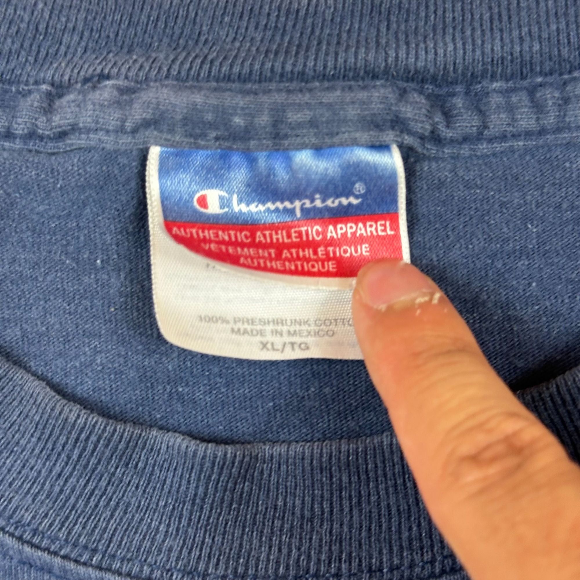 Vintage Champion Late Show With David Letterman T-Shirt XL Navy Blue Authentic Athletic Apparel