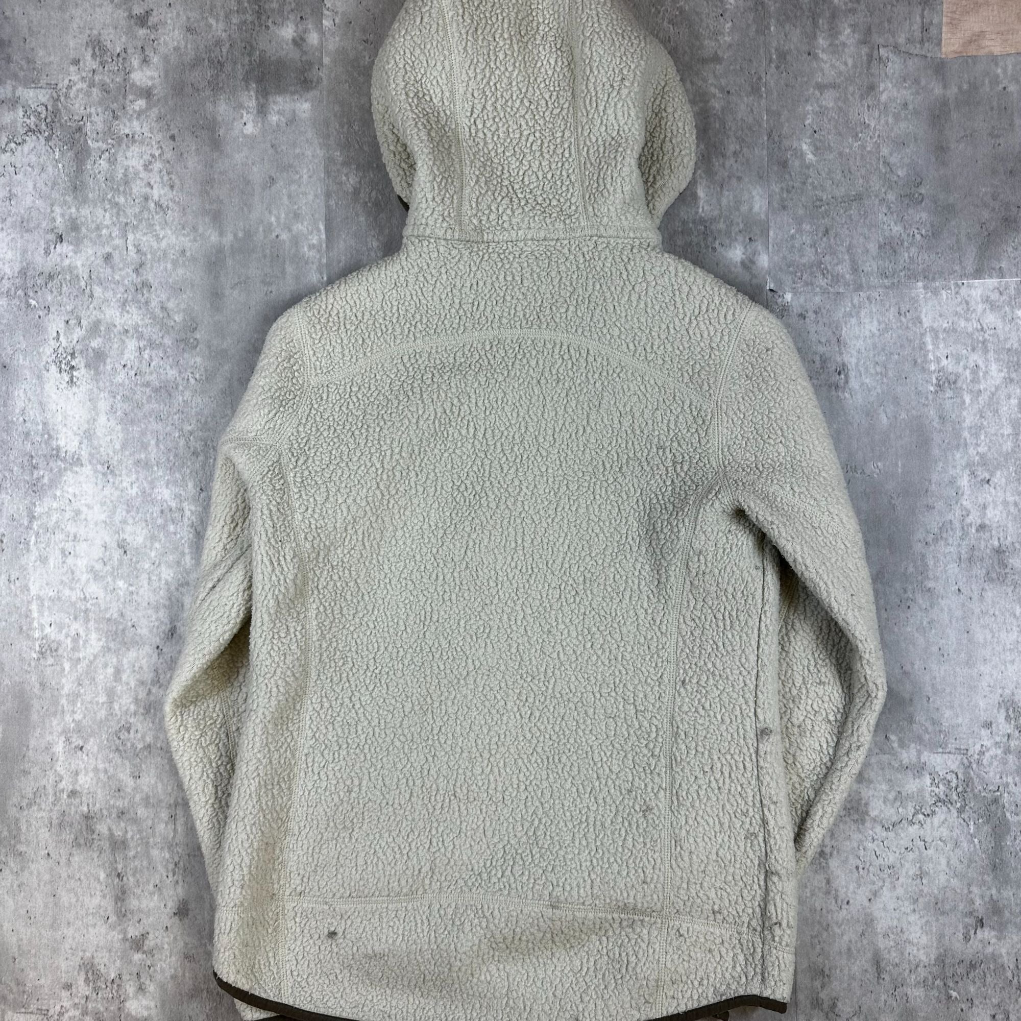 Patagonia Womens Cream Hooded Full-Zip Fleece Jacket Size M