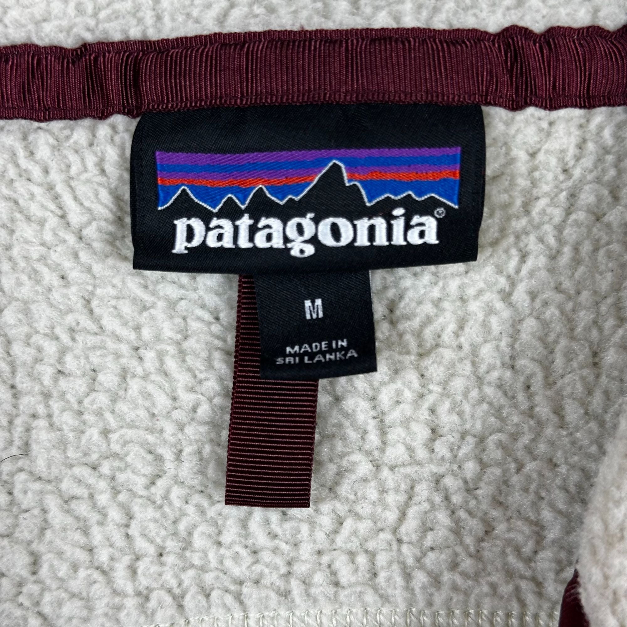 Patagonia Womens Cream Hooded Full-Zip Fleece Jacket Size M