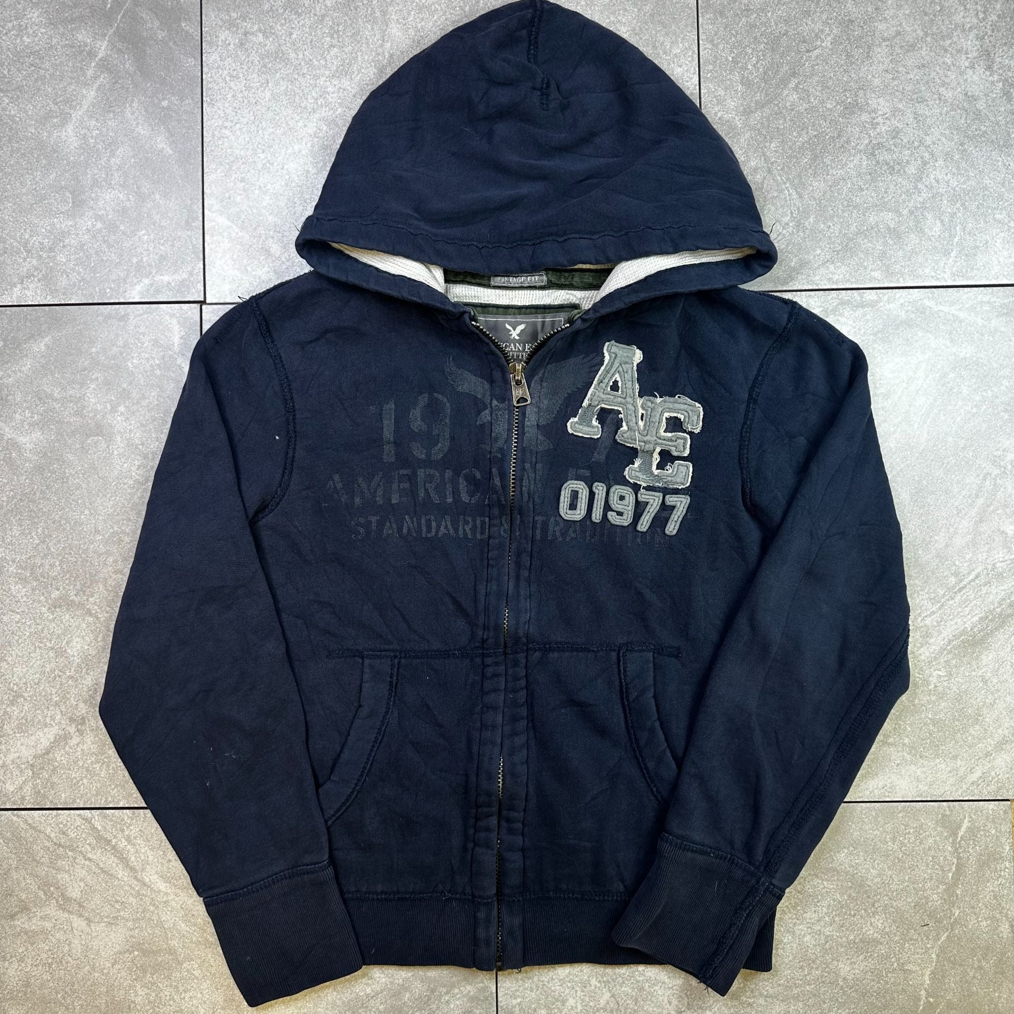 American Eagle Outfitters Mens Navy Full-Zip Hoodie M