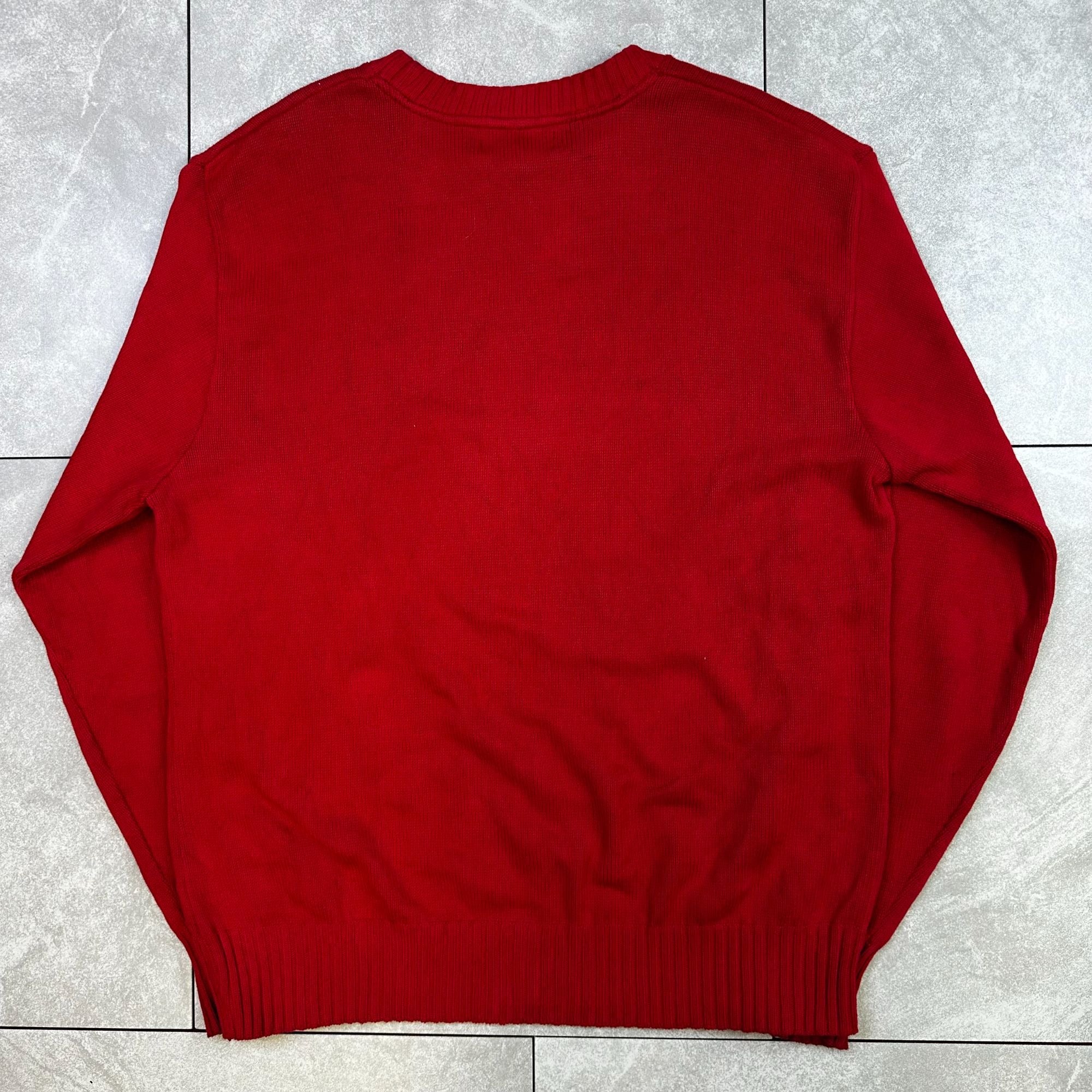 U.S. Polo Assn. Red Crewneck Sweater XL Mens 100% Cotton Embroidered Flag Logo