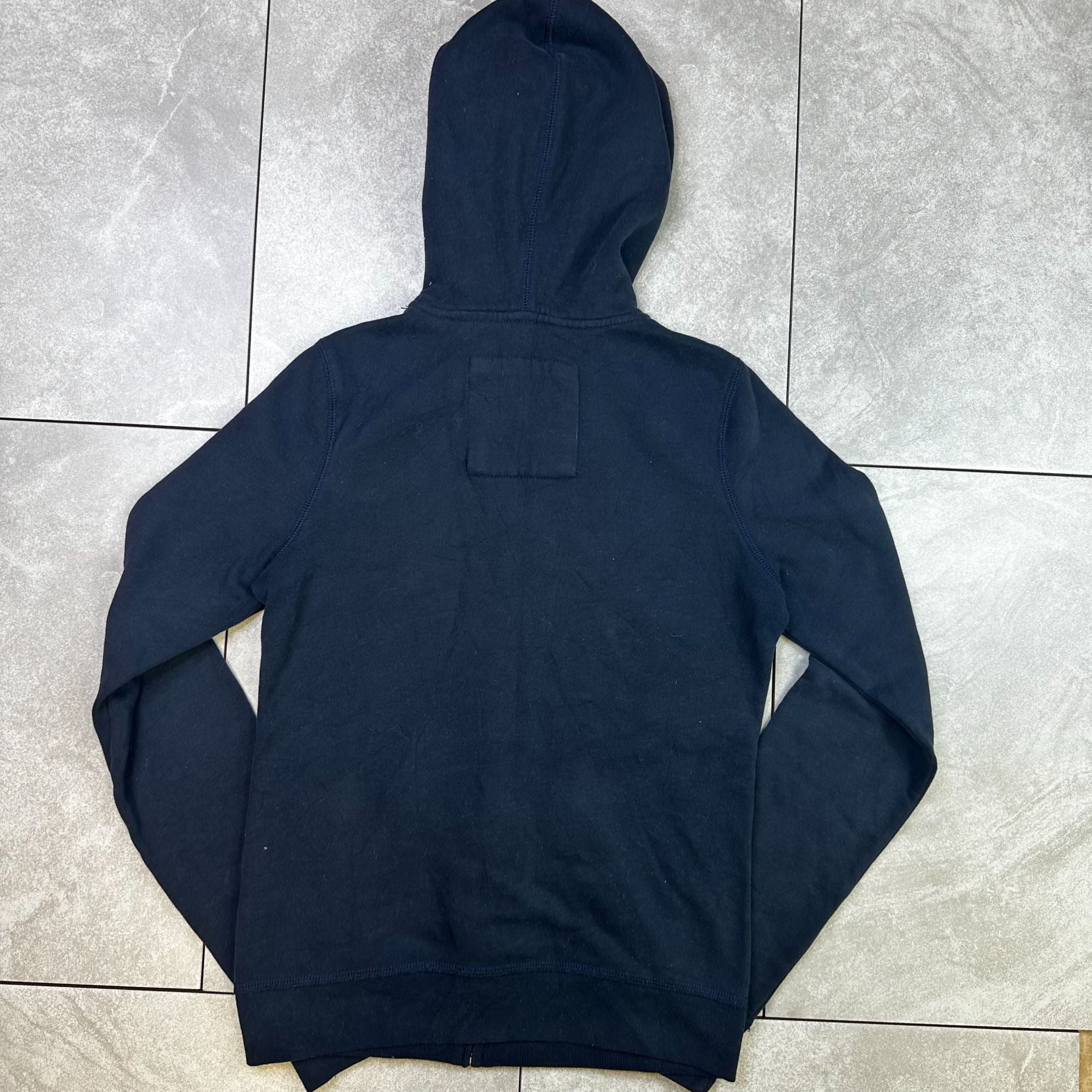 Hollister Navy Full-Zip Hoodie Jacket With Hood "Surf Comp." Logo M