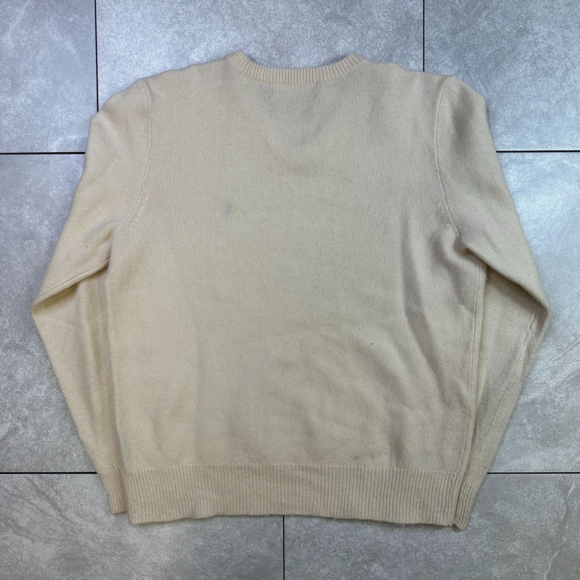 Polo By Ralph Lauren Beige Lambswool V-Neck Sweater M
