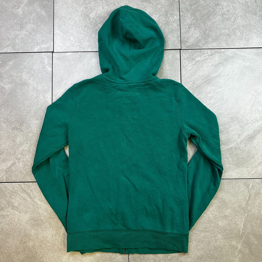 Aeropostale Womens Green Full-Zip Hoodie With Embroidered Logo Size S Cotton Blend Comfortable Casual Wear