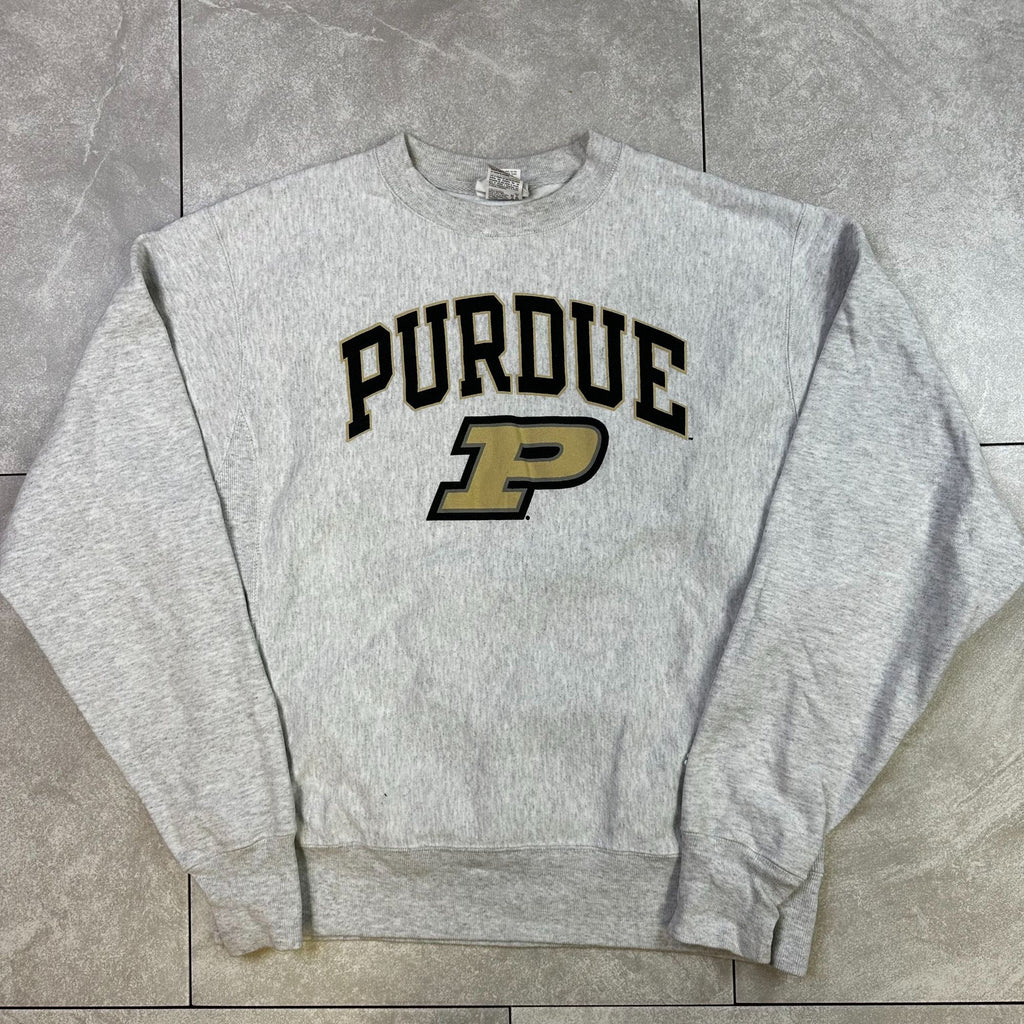 Champion Reverse Weave Purdue University Gray Crewneck Sweatshirt M Cotton Blend